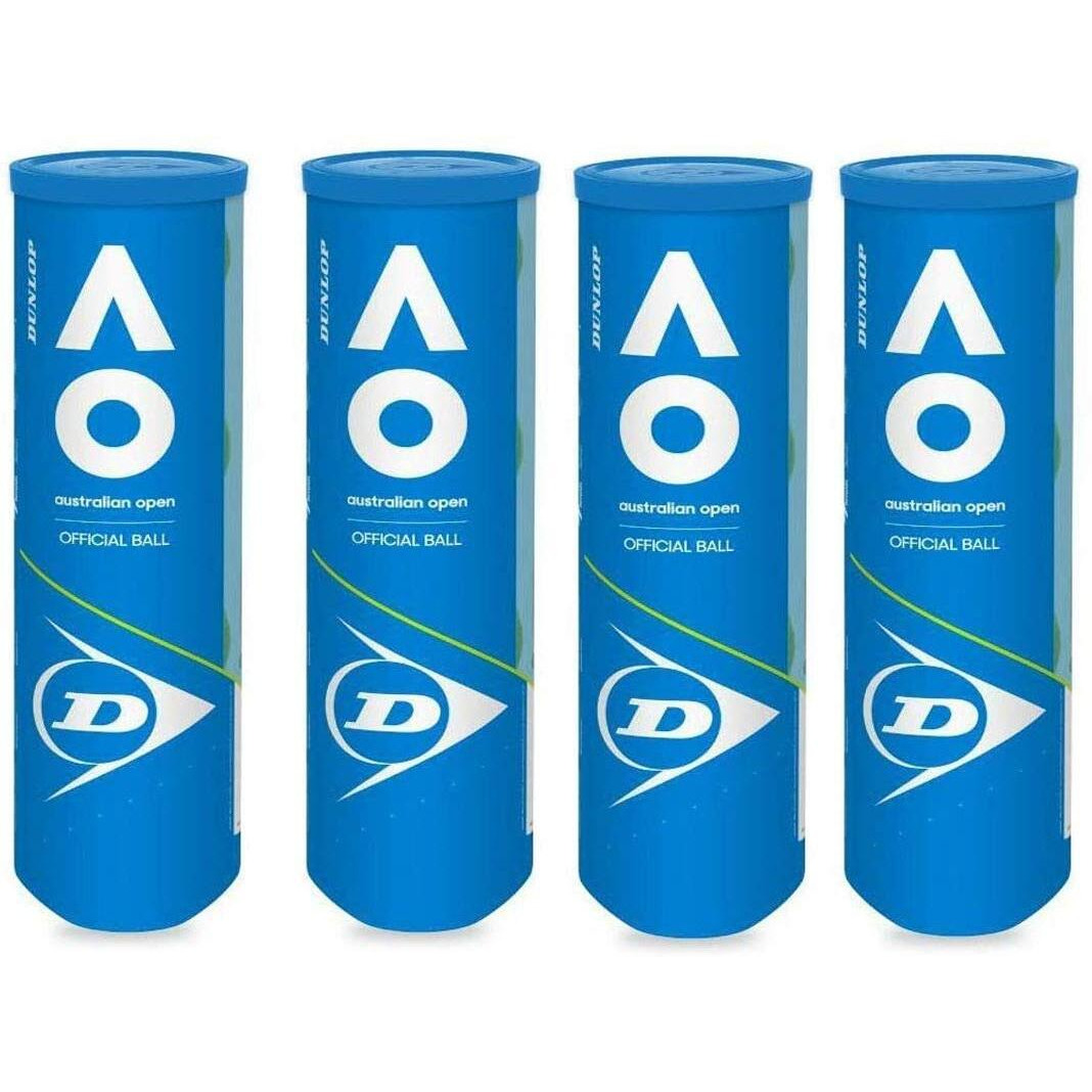 Dunlop Rubber Tennis Balls, (Green)|4 Cans | 12 Balls (3 Balls/Can)