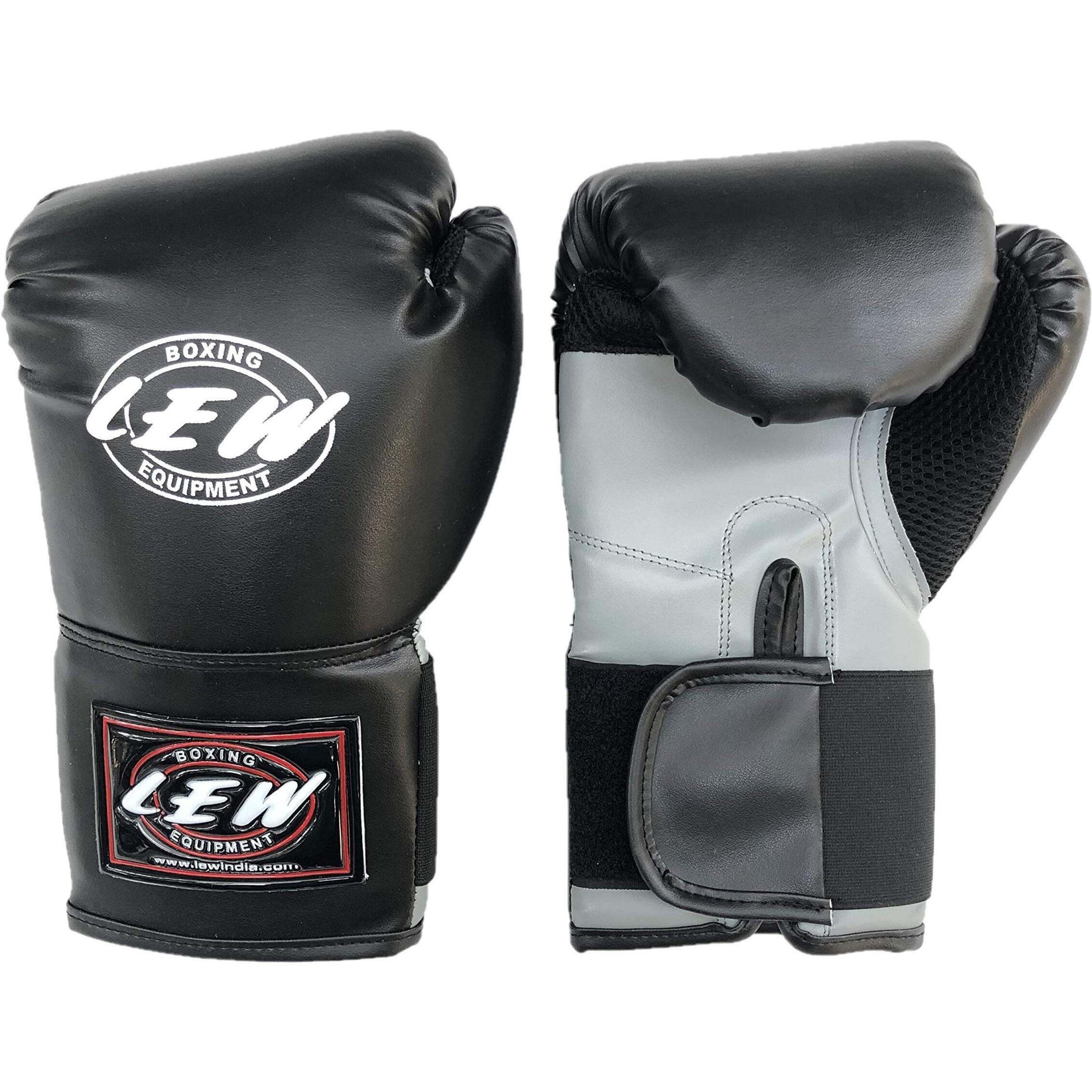 Lew 12Oz Black/Grey Training Boxing Gloves