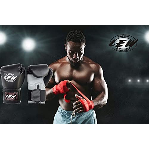 Lew 12Oz Black/Grey Training Boxing Gloves