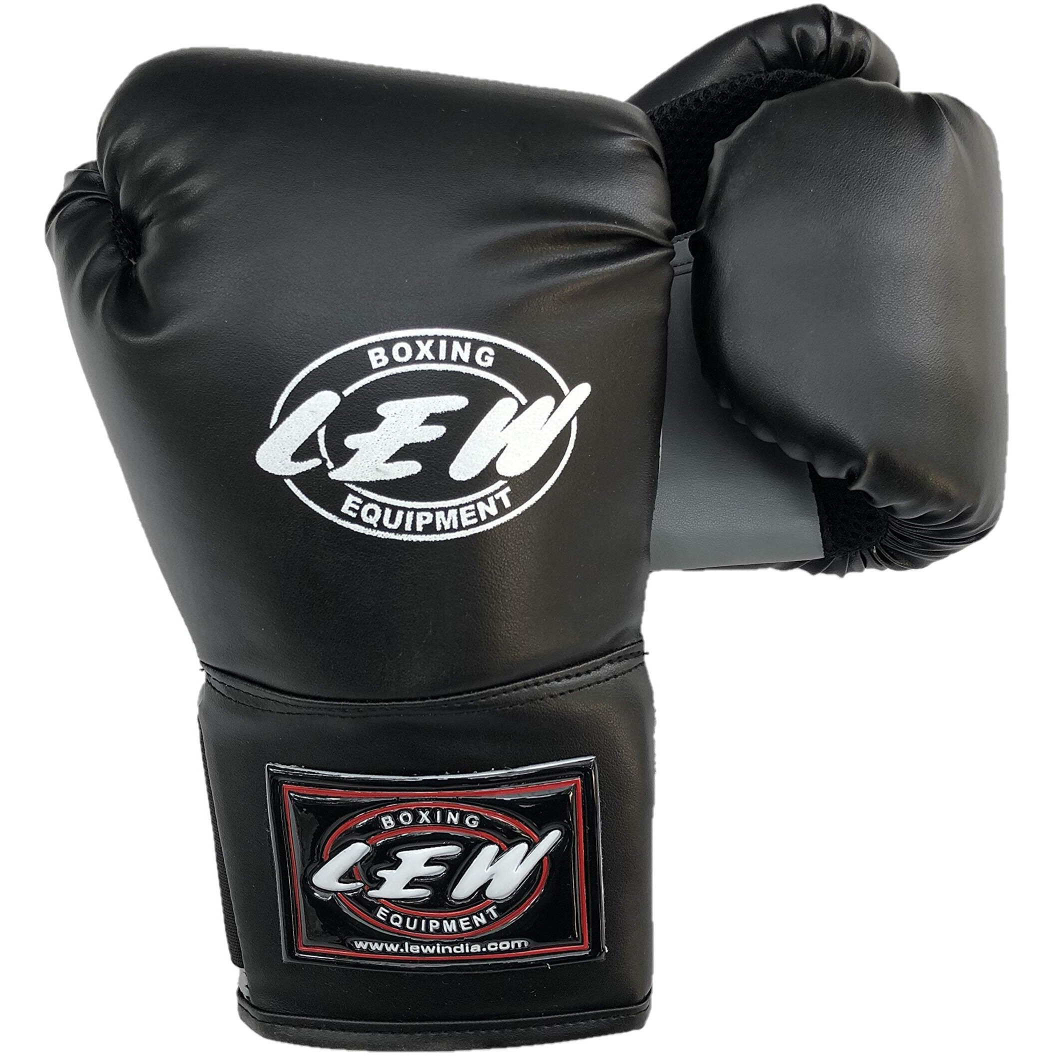 Lew 12Oz Black/Grey Training Boxing Gloves