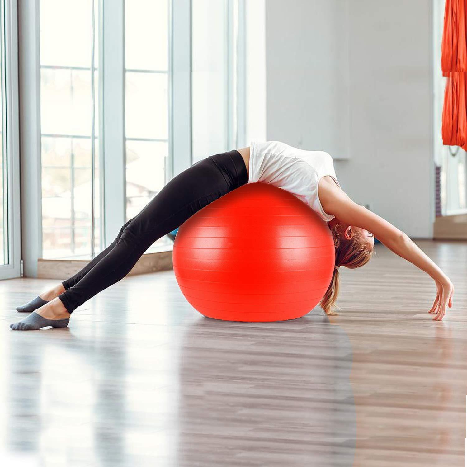 Toyshine Gym Ball, Exercise Equipment For Core Strength, Yoga And Fitness With Pump, 85 Cm, Color May Vary (Sstp)