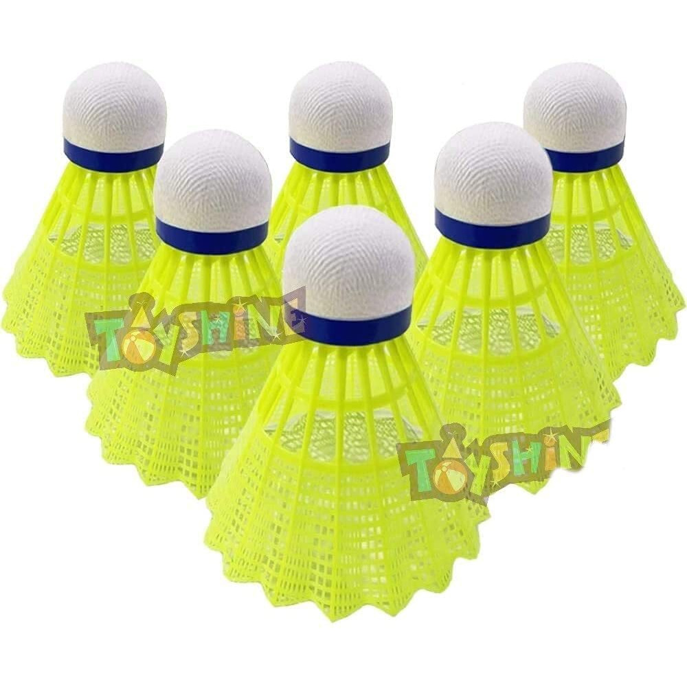 Toyshine Multicolor Nylon Stable And Sturdy Badminton Shuttlecocks/Shuttles - Pack Of 6 (Sstp)