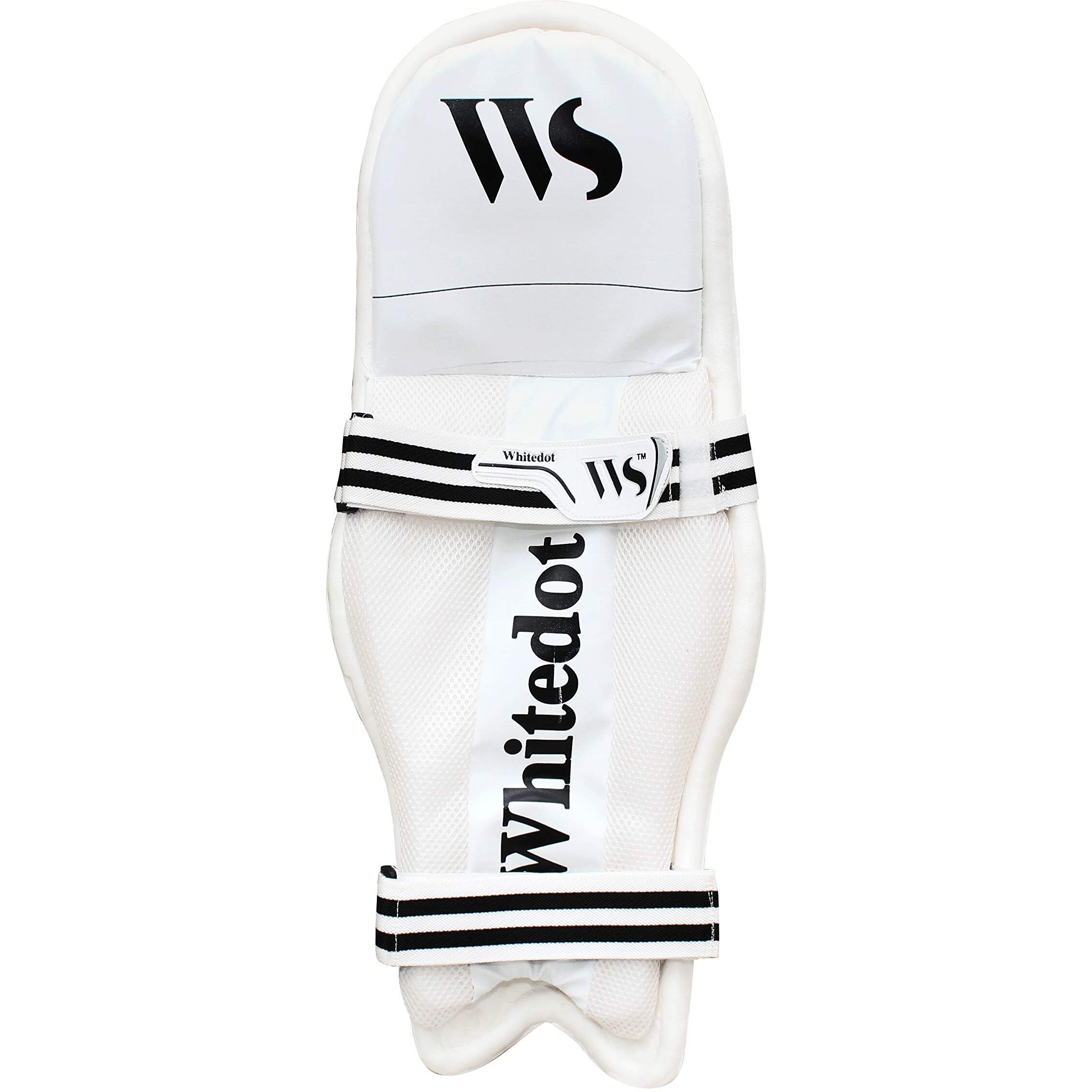 Whitedot Ultralite Moulded Cricket Batting Pad With Eleanor Cricket Batting Gloves, Combo, Suitable For Youth/Medium, Right Hand