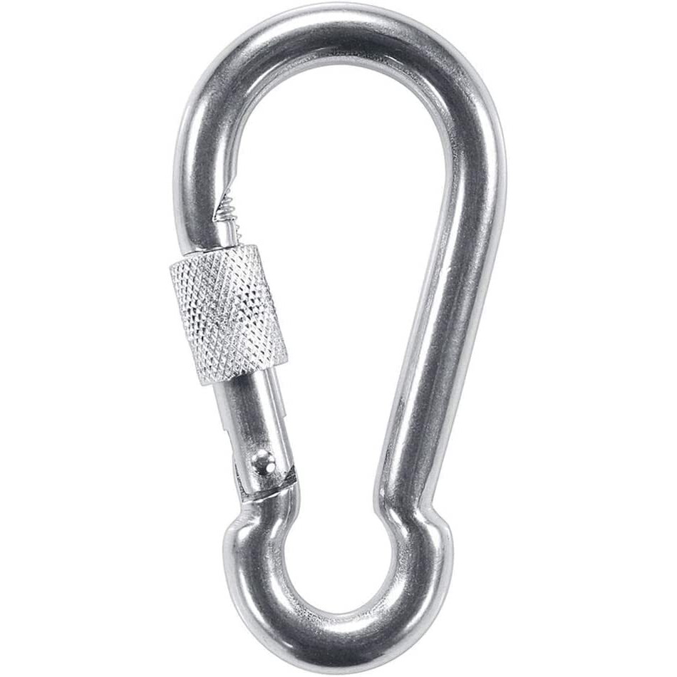 3Keys Heavy Duty Carabiner Clips Rust-Proof Chrome Secure Locking Snap Hook Safety Chain Tool For Backpacks Dog Collars