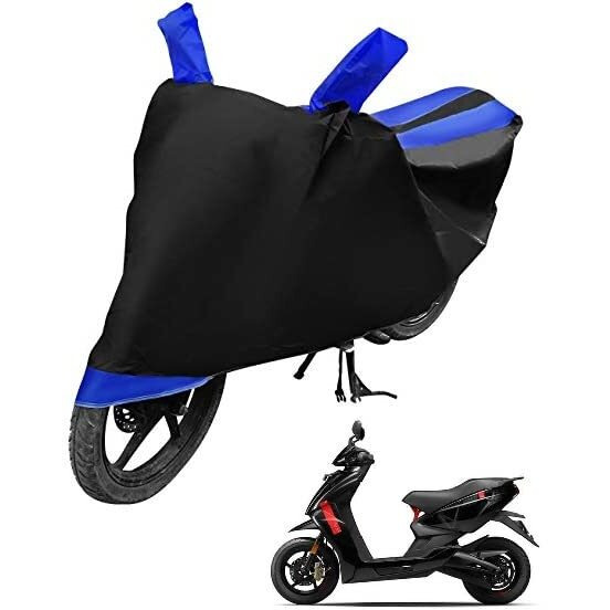 Auto Hub Water Resistant Bike Body Cover For Ather 450X - Black/Blue