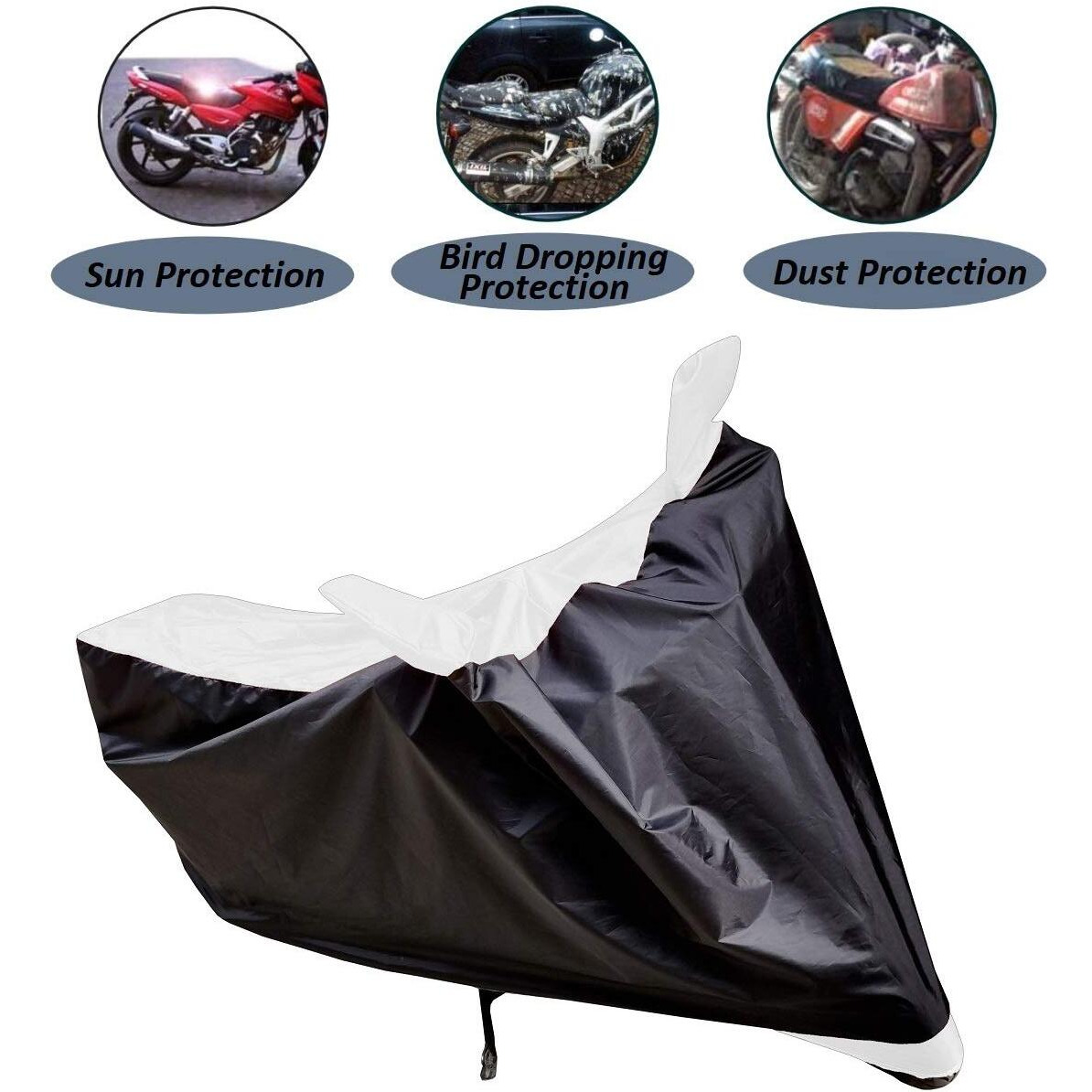 Auto Hub Water Resistant Bike Body Cover For Ather 450X - Black/Silver