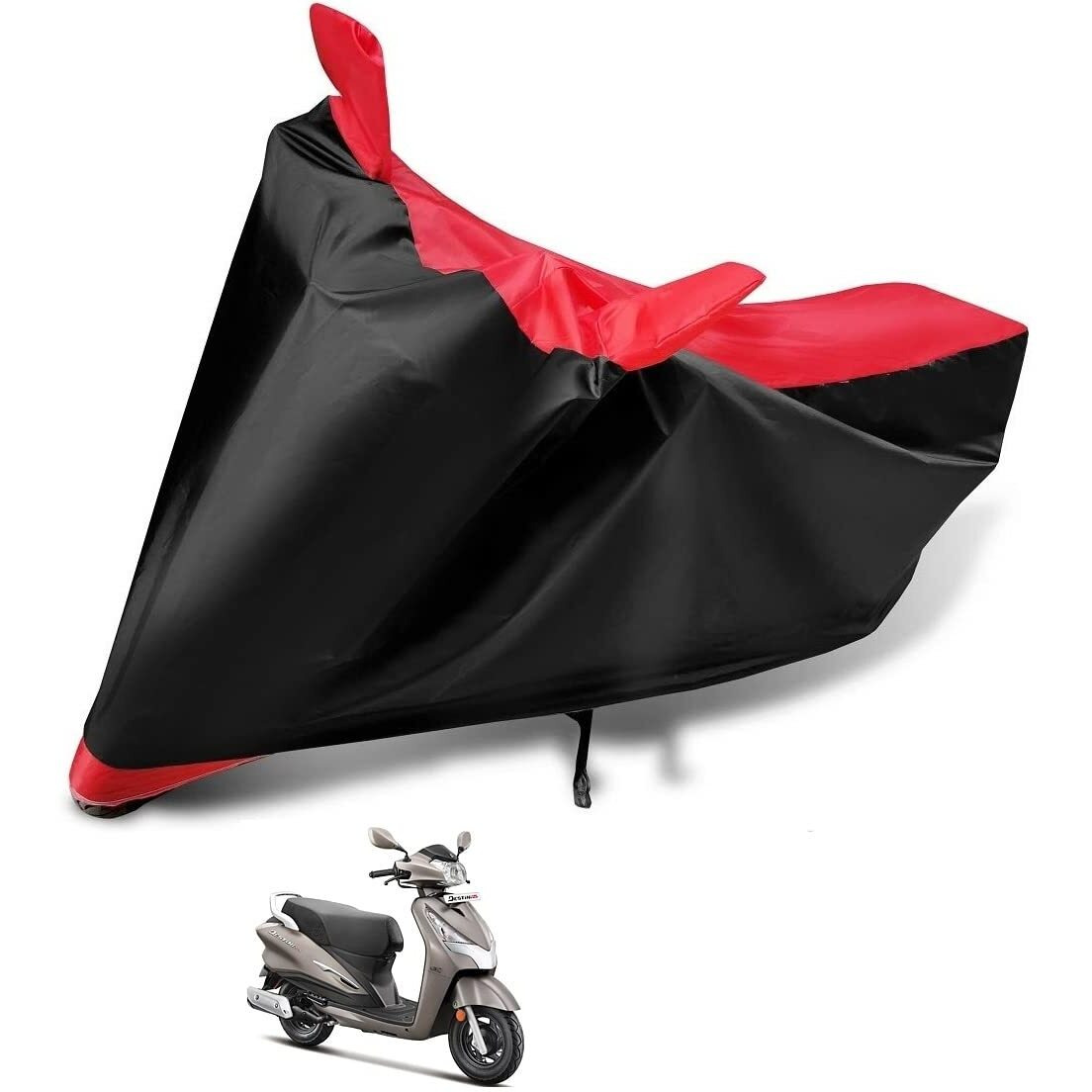 Auto Hub Water Resistant Bike Body Cover For Hero Destini 125 - Black/Red