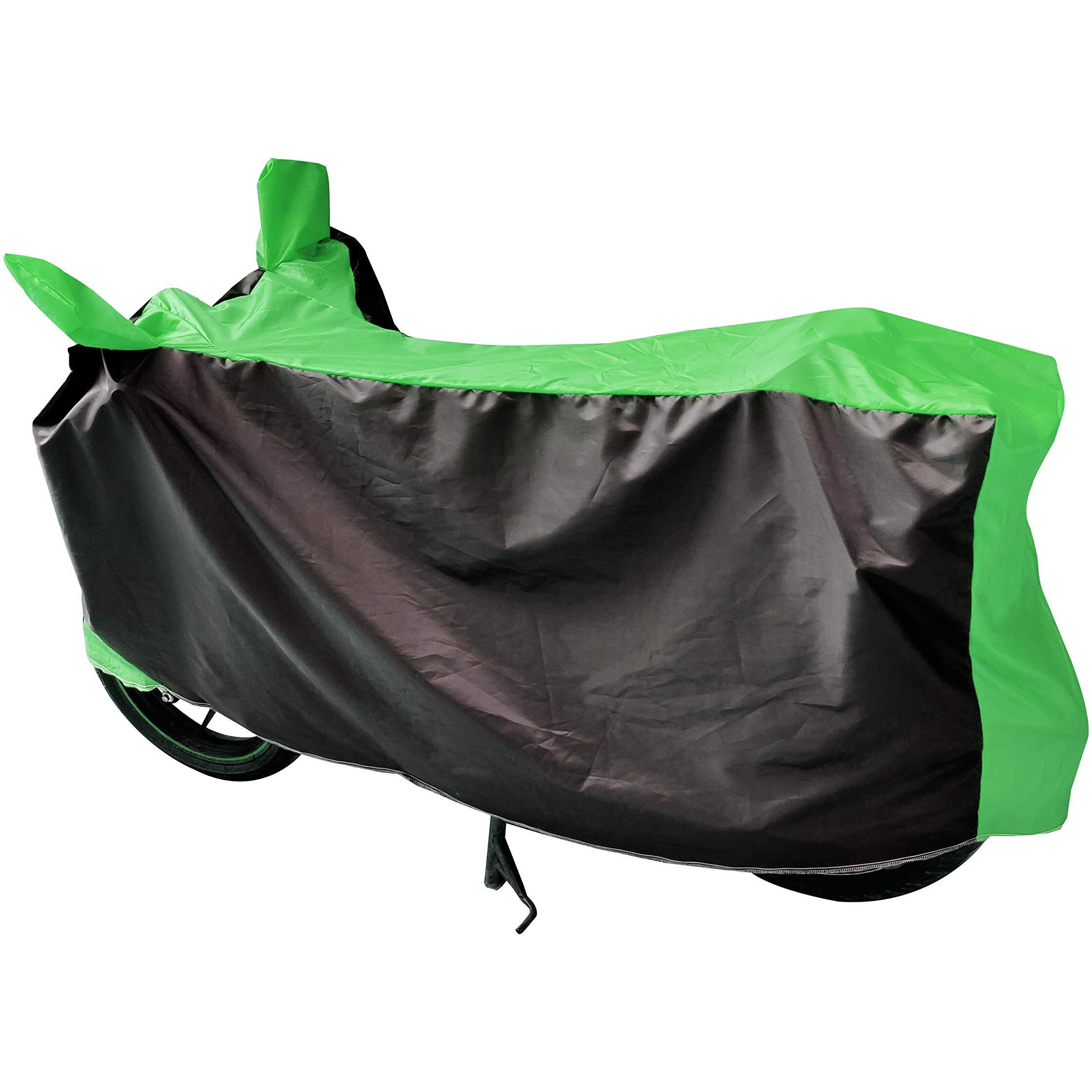 Auto Hub Water Resistant Bike Body Cover For Tvs Ronin - Black/Green