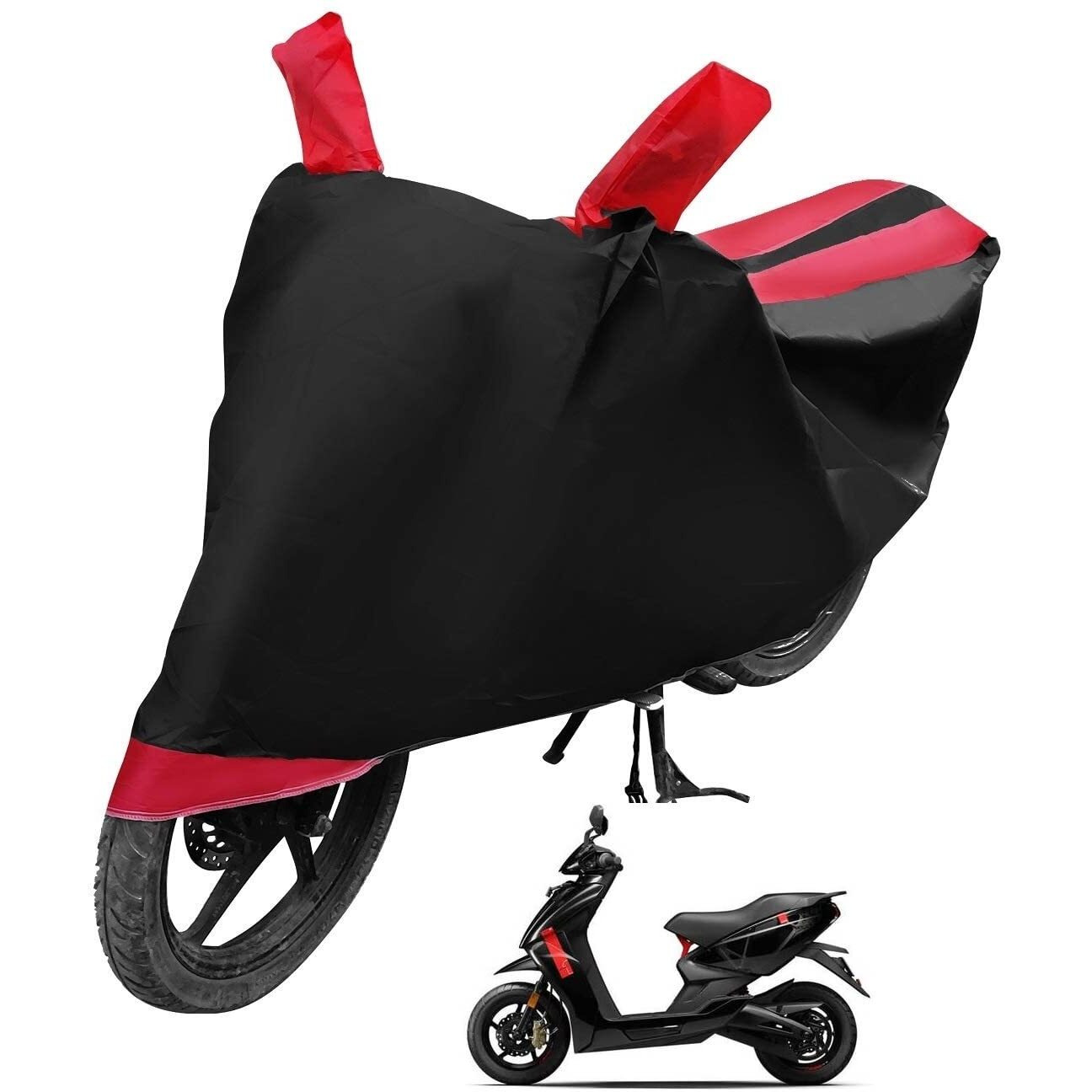 Auto Hub Water Resistant Bike Body Cover For Ather 450X - Black/Red