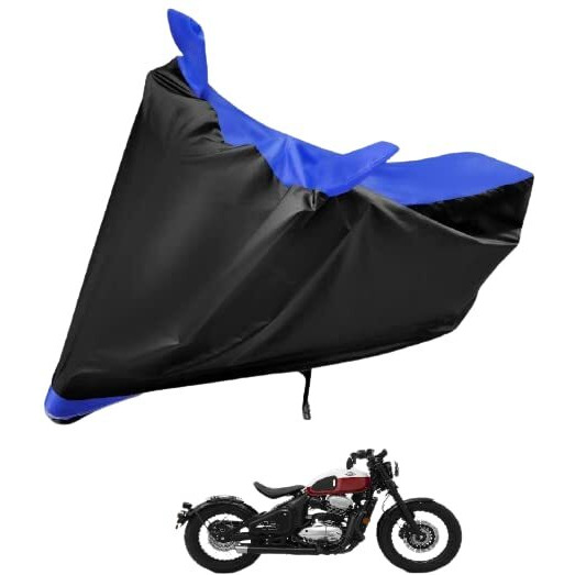 Auto Hub Water Resistant Bike Body Cover For Jawa 42 Bobber - Black/Blue