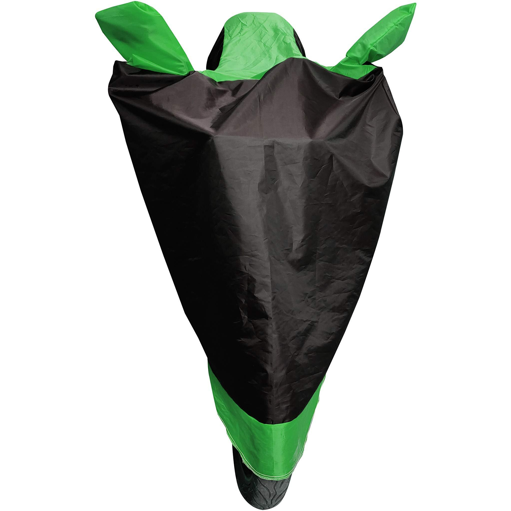 Auto Hub Bike Cover Compatible With Re Shotgun 650 With Mirror Pocket,Dustproof, Windproof, Belt Buckle, Super Shotgun 650 Bike Cover- Black-Green - 1 Unit