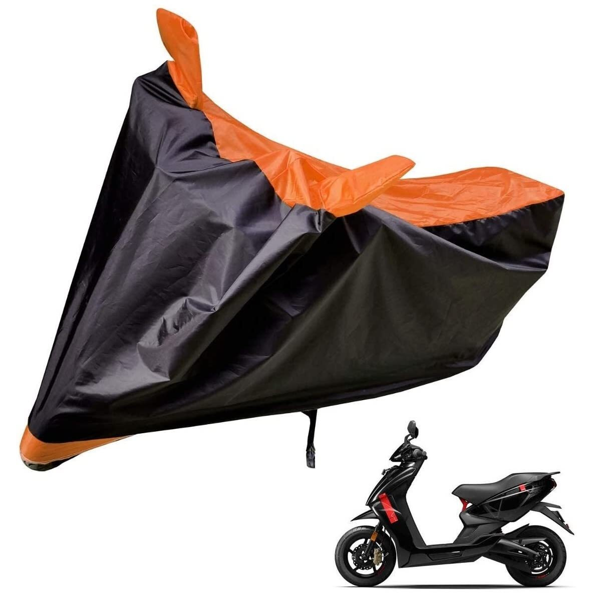 Auto Hub Water Resistant Bike Body Cover For Ather 450X - Black/Orange