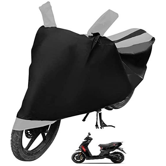Auto Hub Water Resistant Bike Body Cover For Ather 450X - Black/Silver
