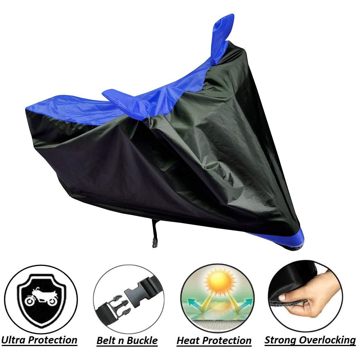 Auto Hub Water Resistant Bike Body Cover For Tvs Ronin - Black/Blue