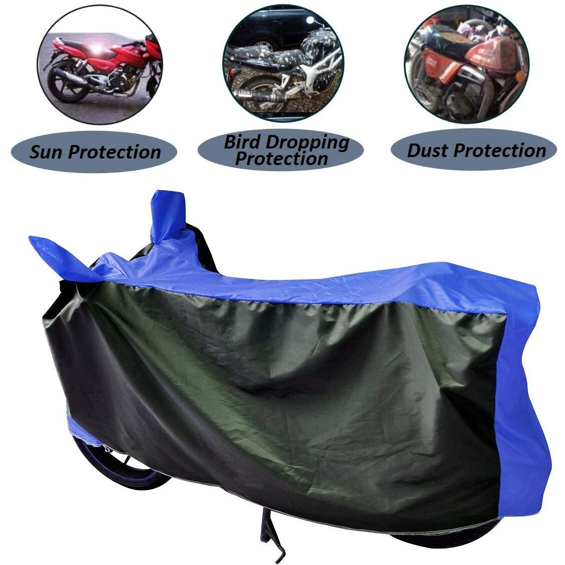 Auto Hub Water Resistant Bike Body Cover For Tvs Ronin - Black/Blue