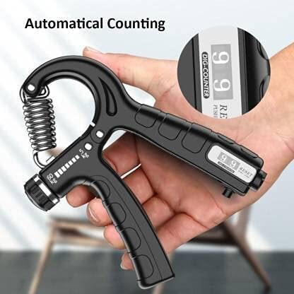 Onpoint Hand Grip For Exercise Adjustable In Hand, Hand Grip With Count Contact And Solid Tension Spring, Finger Exercise Power Gripper -5 To 60Kg Hand Gripper For Men Or Women (Black)