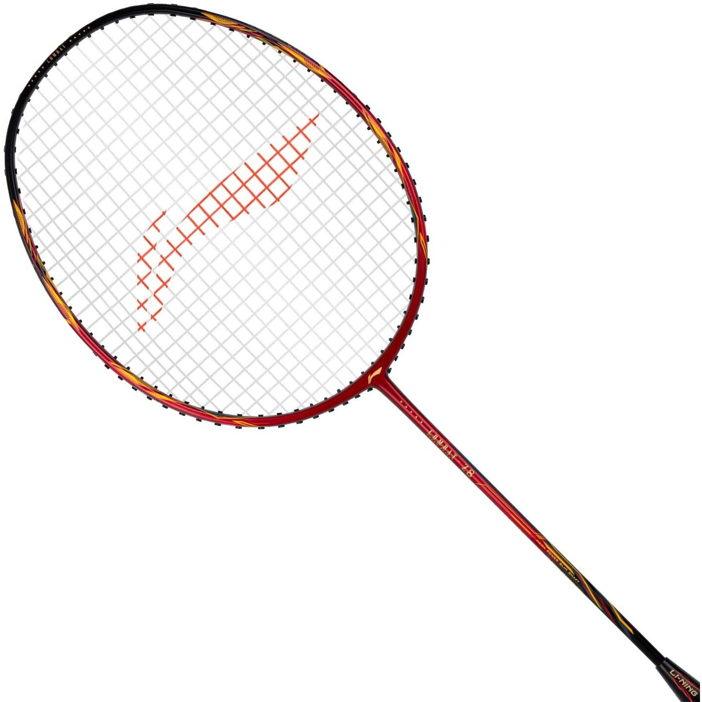 Li-Ning Combat Z8 Strung Badminton Racquet, Red/Black/Gold