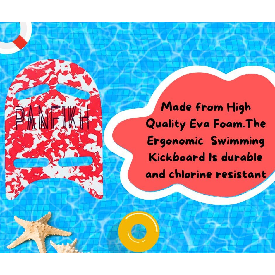 Panfikh Swimming Kickboard For Kids - Beginner-Friendly Swim Board Float - Durable Two-Layer Design - Ideal For Swimming And Pool Exercise - Swimming Kickboard Age Up To 6 Year Olds (31X26X2.7 Cm)