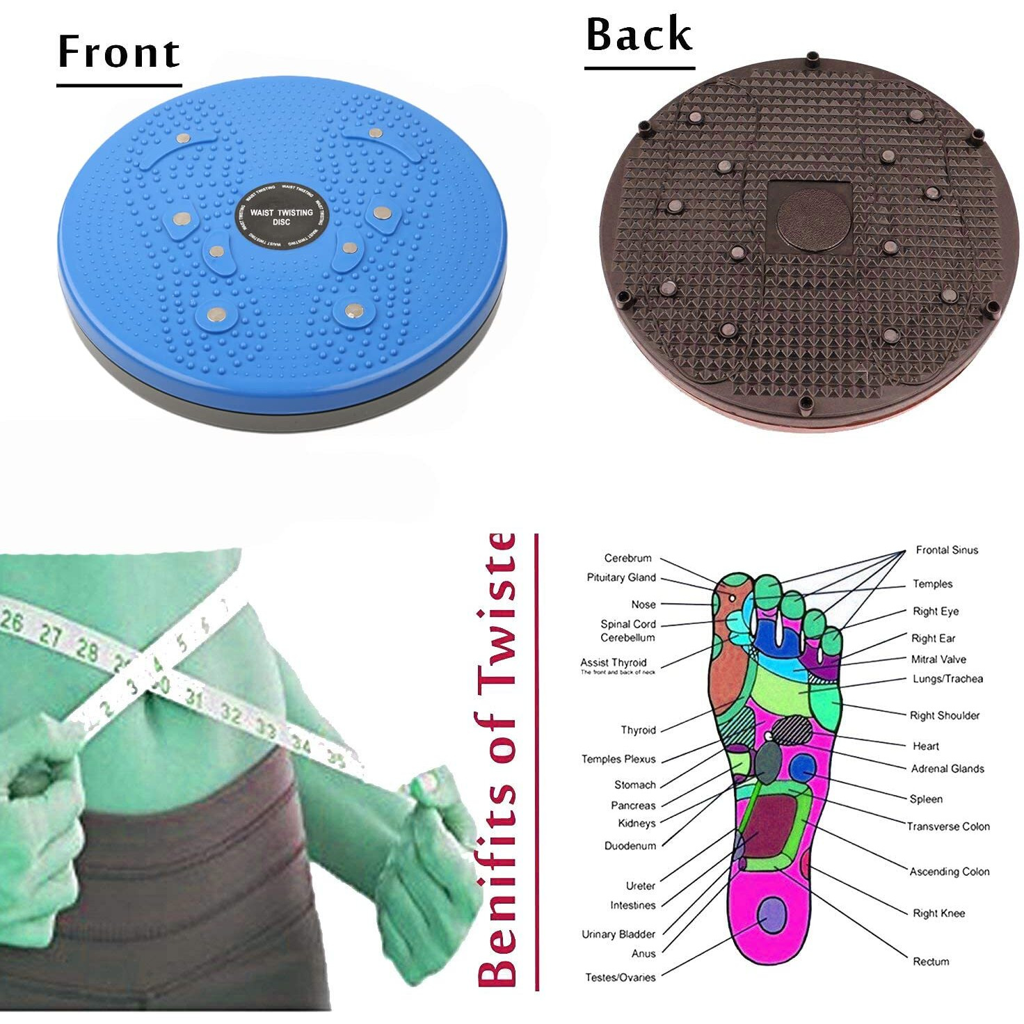 Arainfit Tummy Twister Board Waist Disc Waist Trimmer Abdominal Abs Exerciser Body Toner Exerciser Home Gym Equipment For Men And Women (Tw Blue)