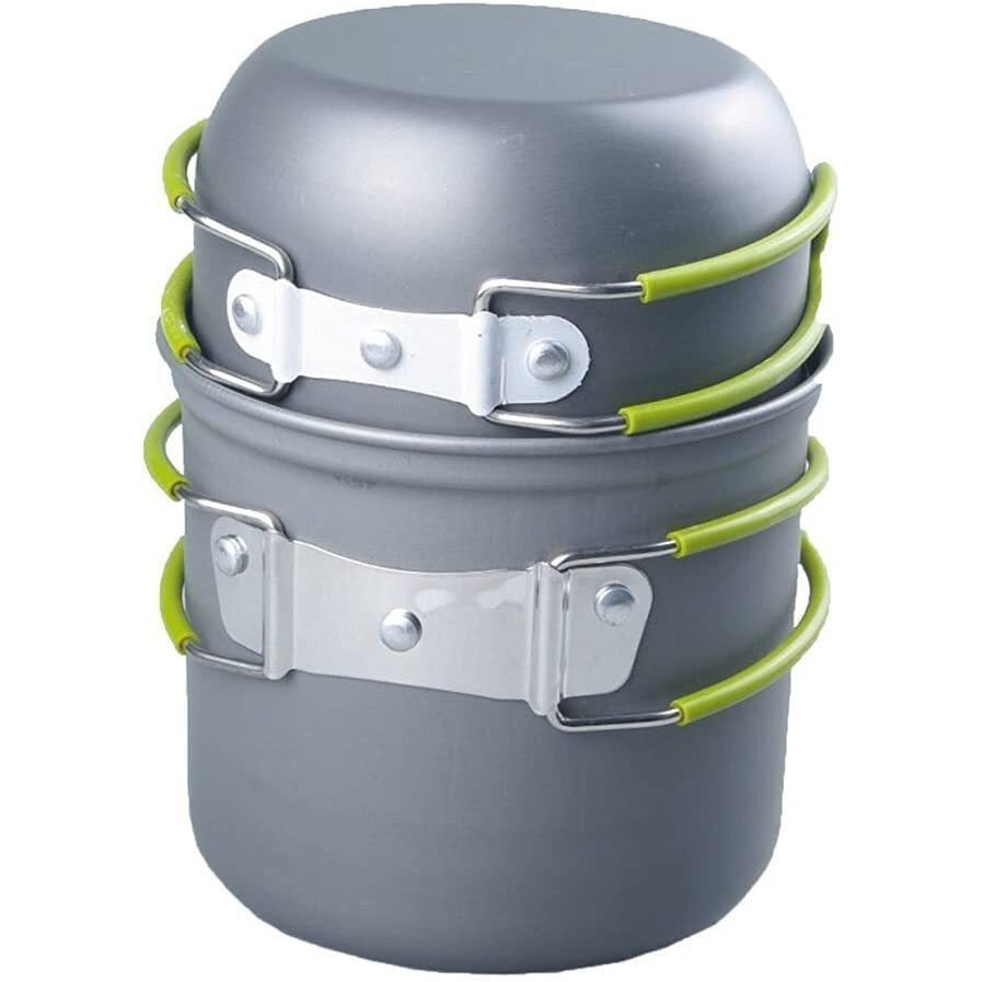Linist Camping Cookware Set - Outdoor Pans And Pots Mini Cook Set For Backpacking, Hiking And Picnic - 2Pcs
