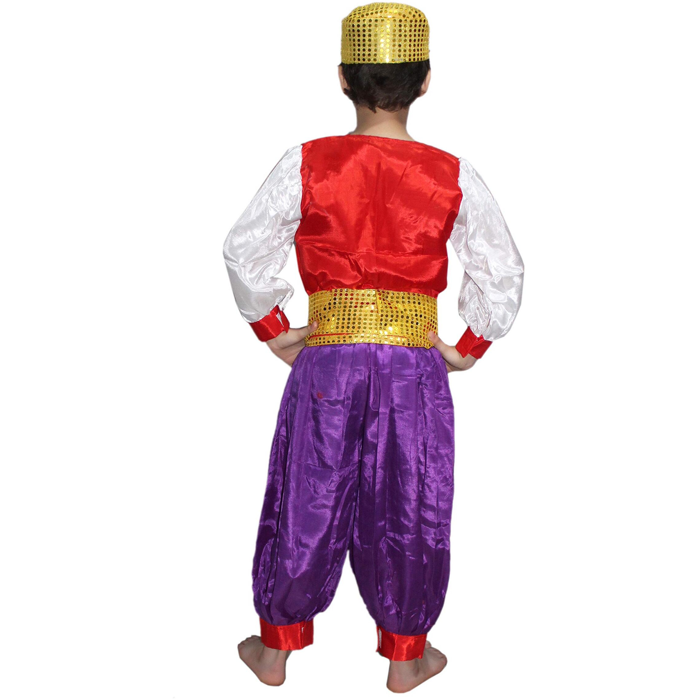 Kaku Fancy Dresses Boy's And Girl's Polyester Aladdin Fancy-Dress (Multicolour, 3-4 Years)