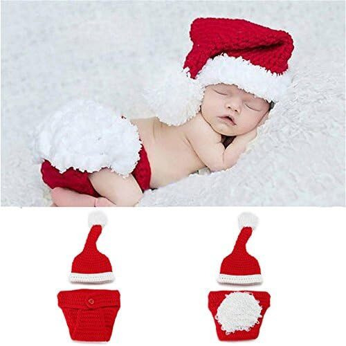 Babymoon Christmas Santa Clause Christmas Shorts N Cap Costum Set Newborn Photography Shoot Props Costume Red,Eco-Friendly & High Quality Soft Knitted Crochet