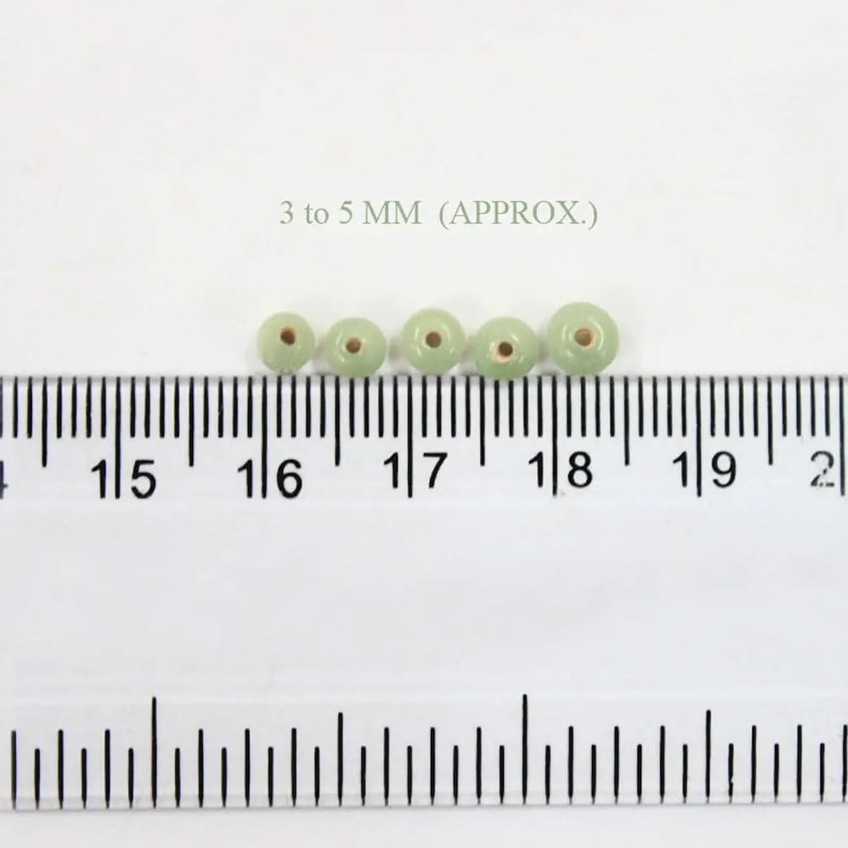 Embroiderymaterial Round Shape Glass Ceramic Beads Moti For Craft Work, Mala, Toran Making, Hairstyle, Art & Craft Work, Jewellery Making, Bracelet Making (3 To 5 Mm, 100 Grams, Light Sage Green Color)