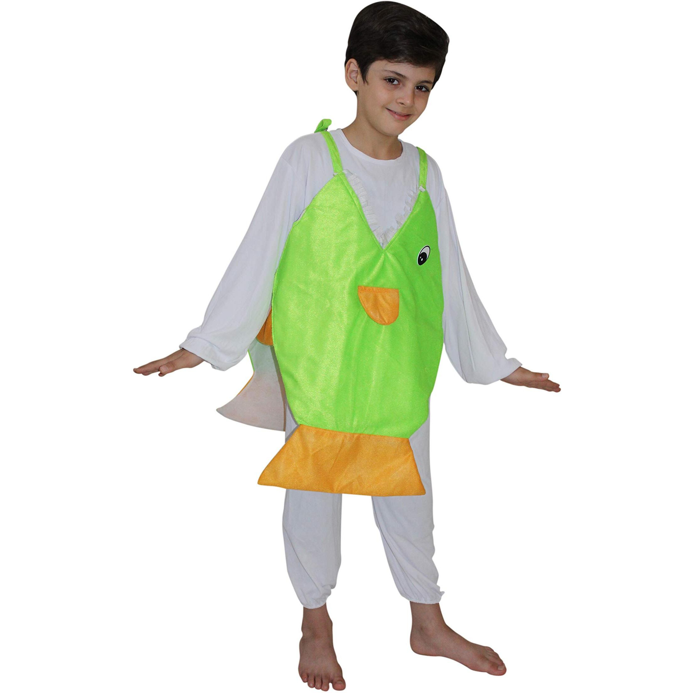 Kaku Fancy Dresses Pirana Fish Insect Costume -Green, 3-4 Years, For Boys & Girls