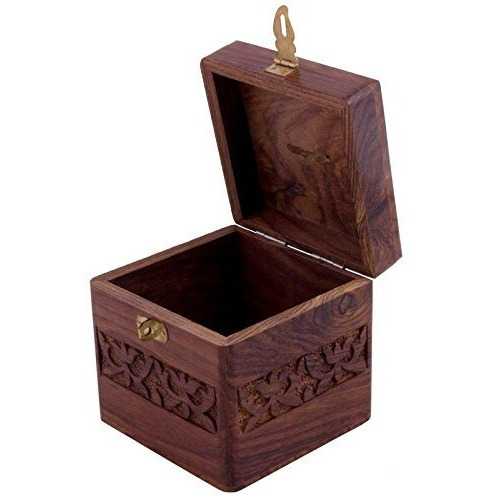 Zyntix Wooden Piggy Bank Storage 4 Inch Fully Carved Coin Bank Adult Piggy Bank Wooden Coin Box Money Bank For Coins And Money For Kids Money Box For Home Temple