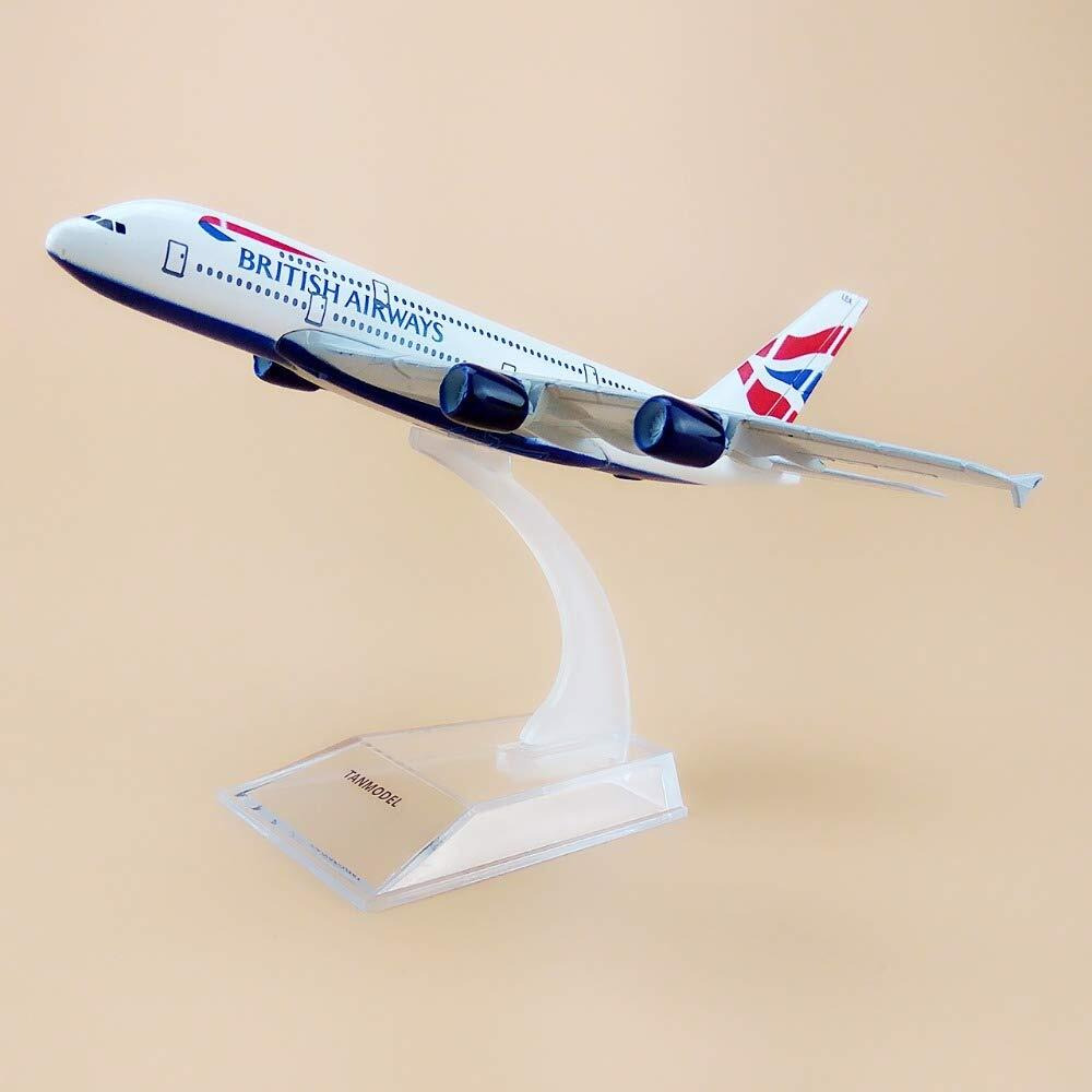 Sage Square 1300 British Airways Airbus A380-841 Scale Metal Model Aircraft, Highly Detailed Souvenir Model Aircraft Collection,Multicolor
