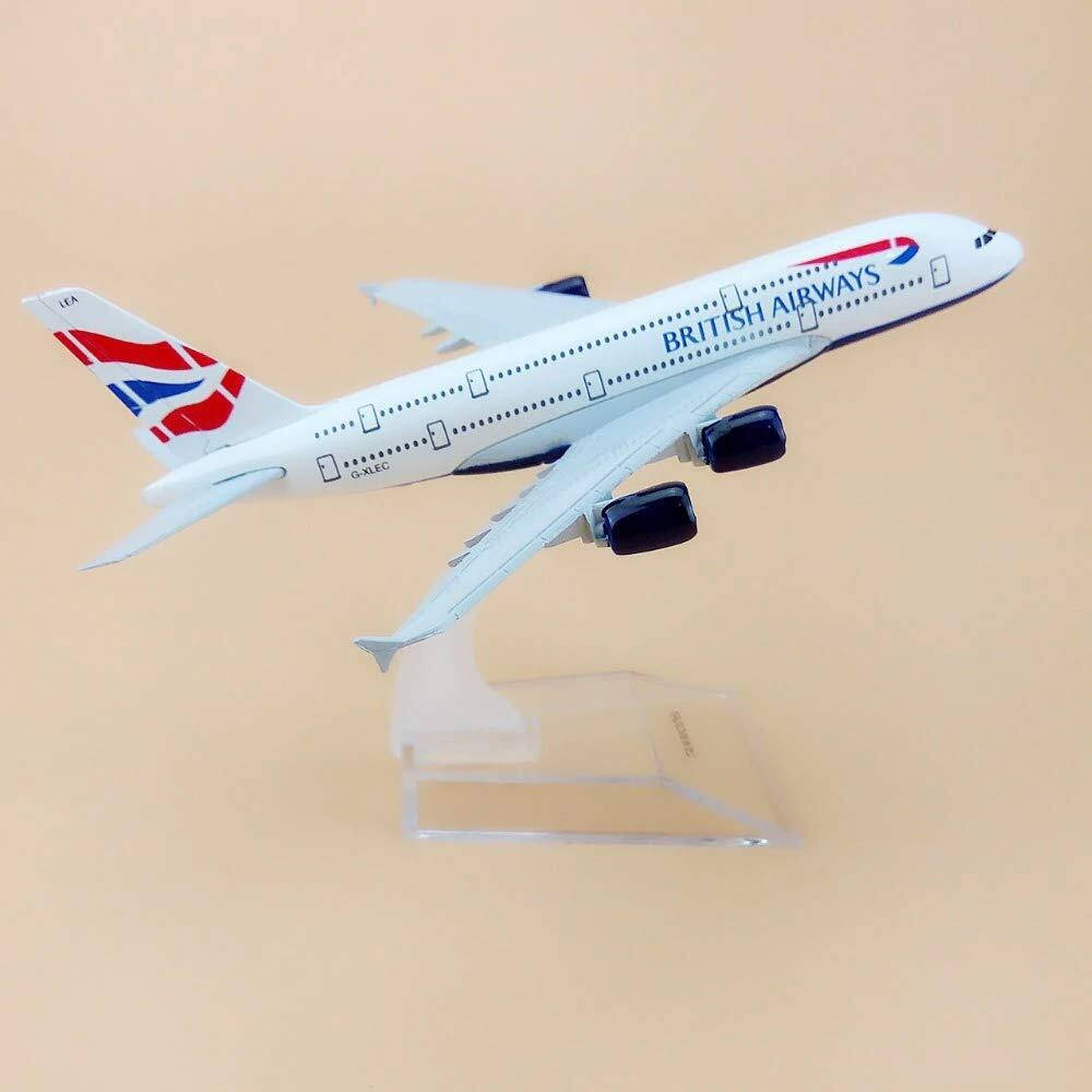 Sage Square 1300 British Airways Airbus A380-841 Scale Metal Model Aircraft, Highly Detailed Souvenir Model Aircraft Collection,Multicolor