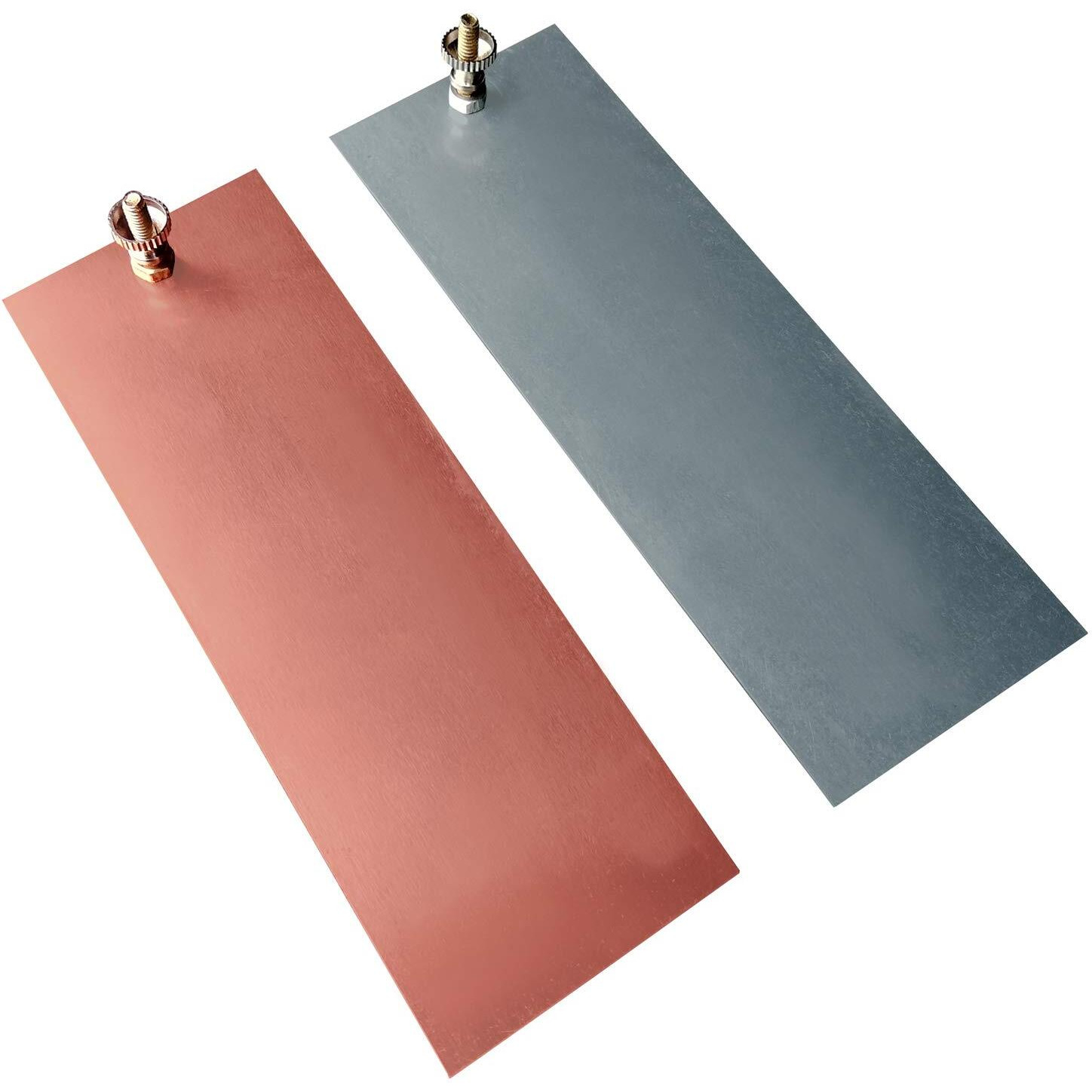 Kit4Curious Copper, Zinc Plate For Science Experiments, Multicolour, 1 Copper Plate And 1 Zinc Plate