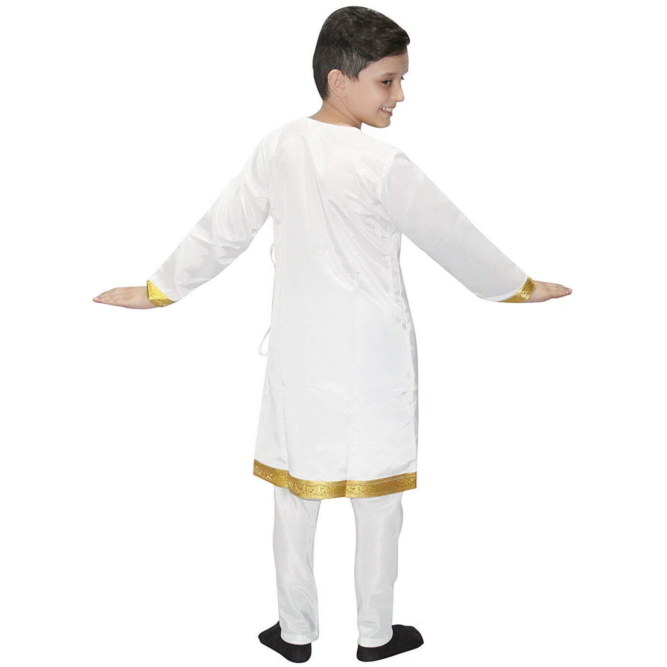 Kaku Fancy Dresses Kathak Dress For Boy/Dance Costume/Classical Dancewear/Kathak Dance Costume -Cream, 14-17 Years, For Boys