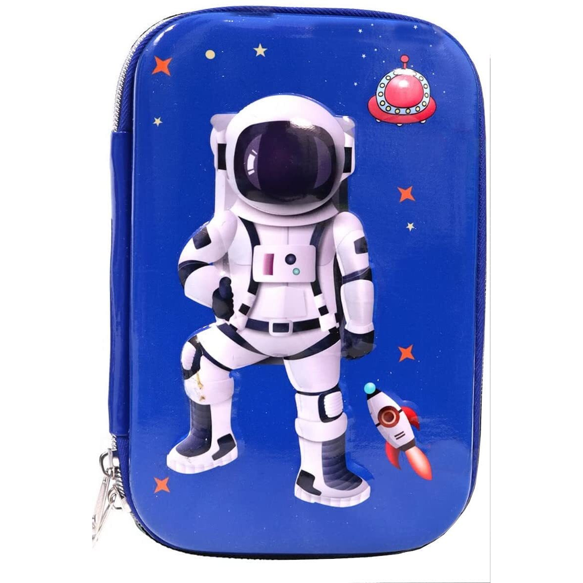 Parteet Multipurpose Stylish Large Capacity Hardtop Eva Pencil Case Organizer, Pen Holder Pouch (Blue Space)