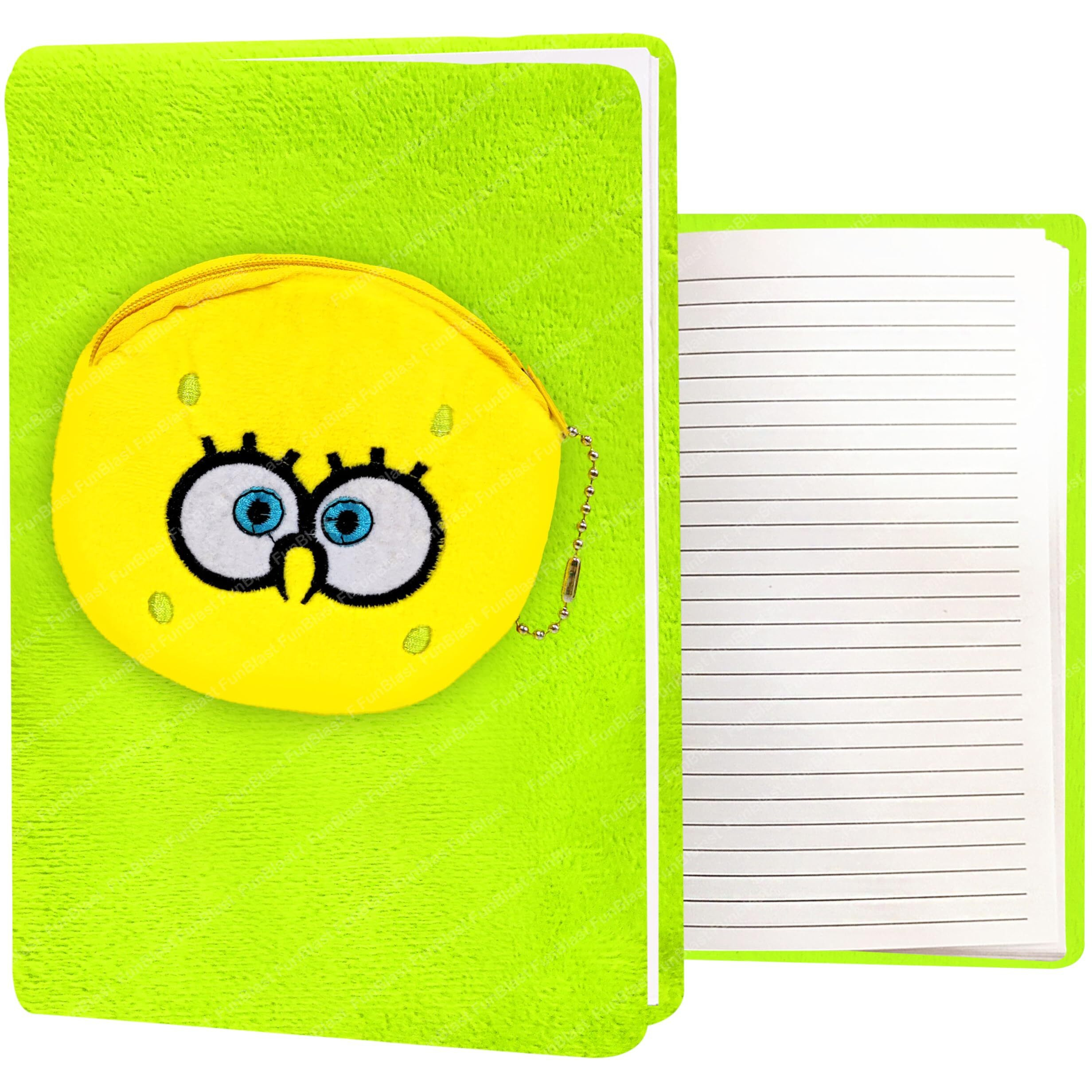 Funblast Soft Fur Diary For Girls, Cartoon Plush Notebook For Girls, Boys, Kids | Fancy Design Owl Stylish Diary With Mini Coin Pouch For Girls