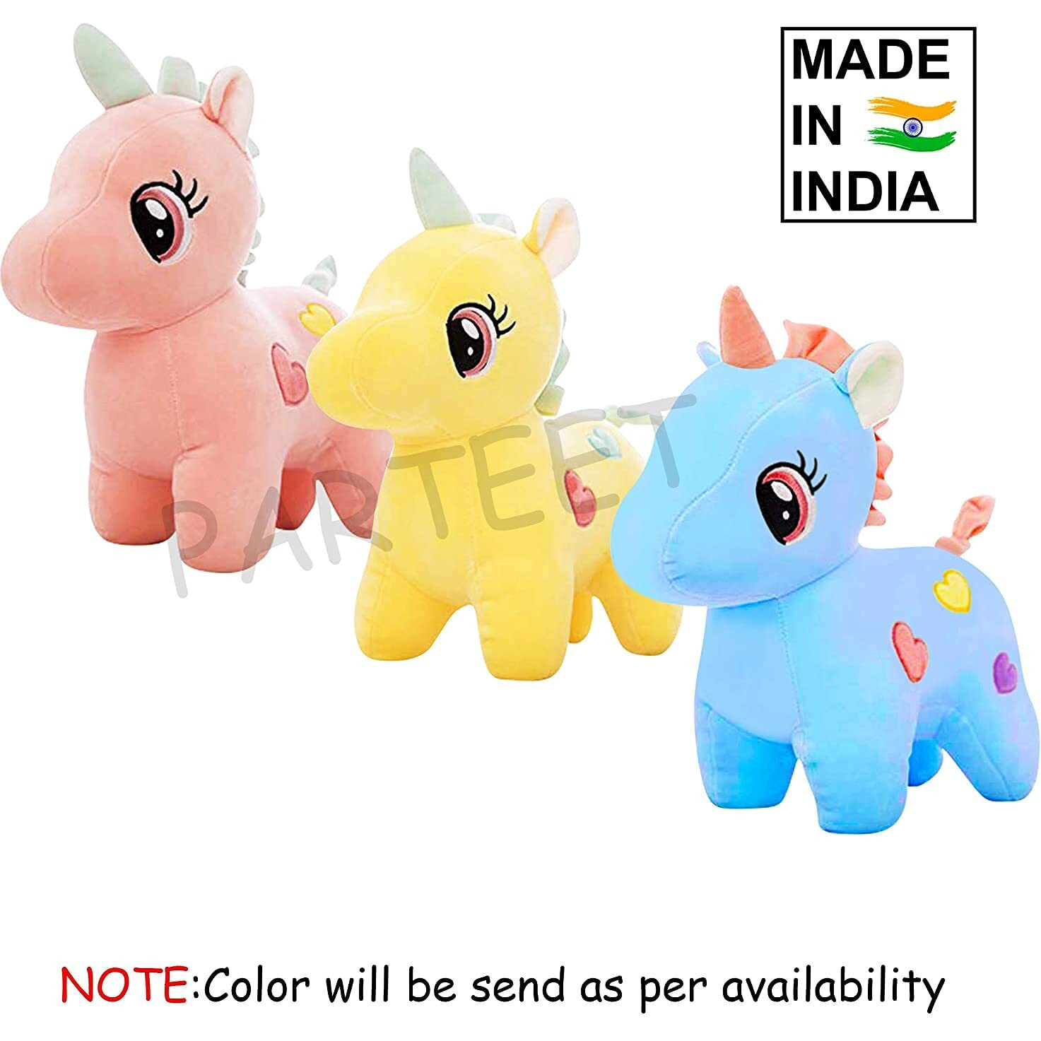 Parteet Super Soft Plush Unicorn Toy Soft Stuffed For Kids 25 Cm(Assorted)(Made In India)