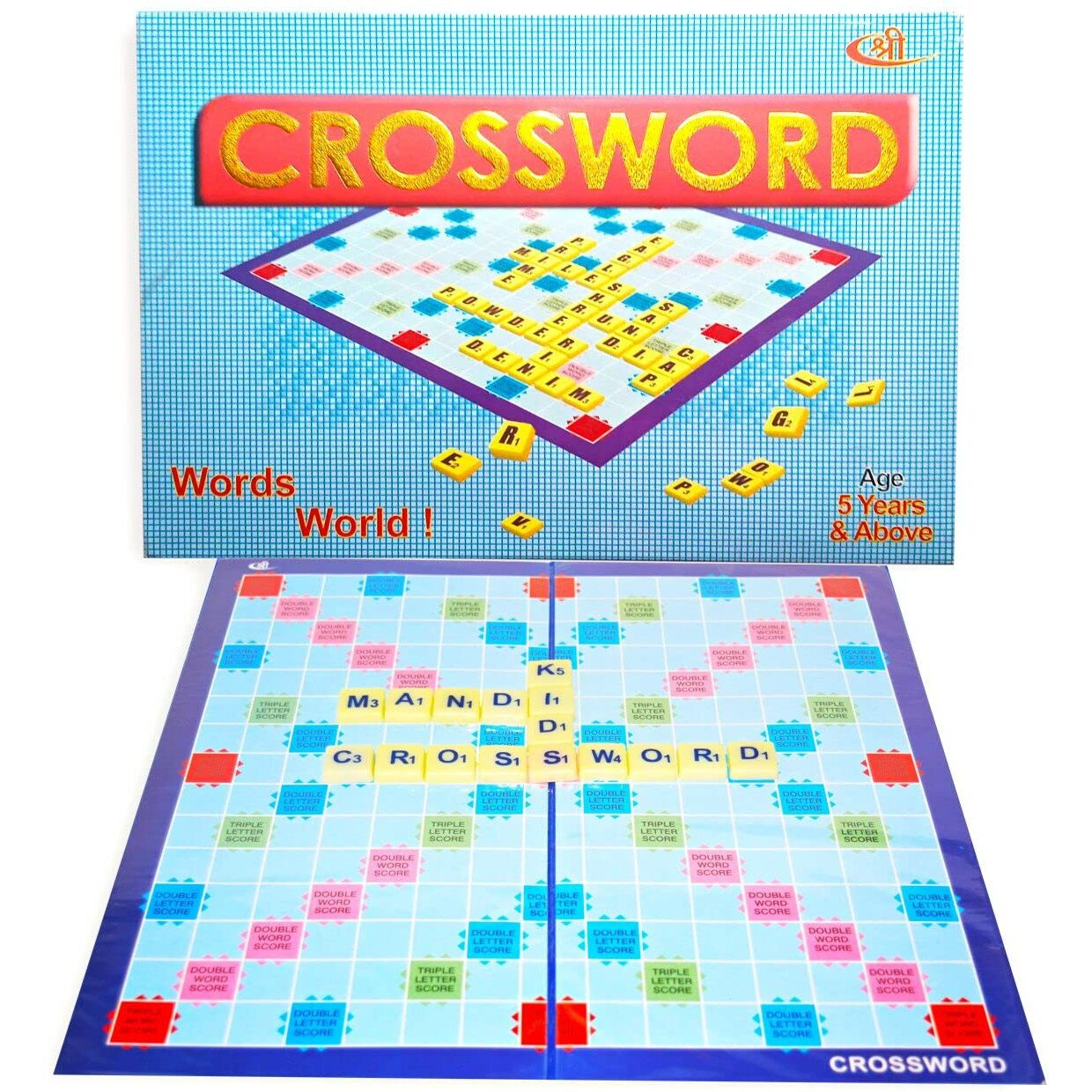 Kids Mandi Crossword Board Game | Education Vocabulary Learning Word Building Game For Kids & Family,Multicolor