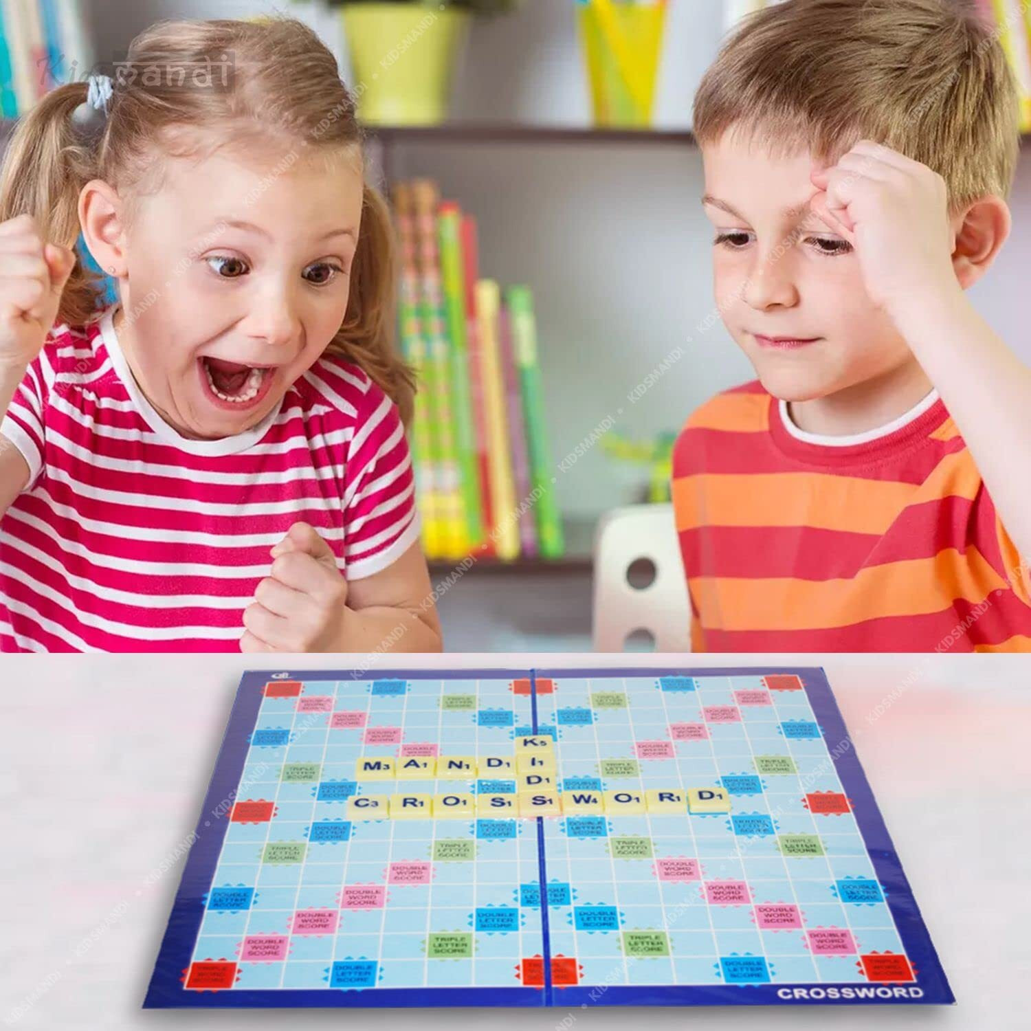 Kids Mandi Crossword Board Game | Education Vocabulary Learning Word Building Game For Kids & Family,Multicolor