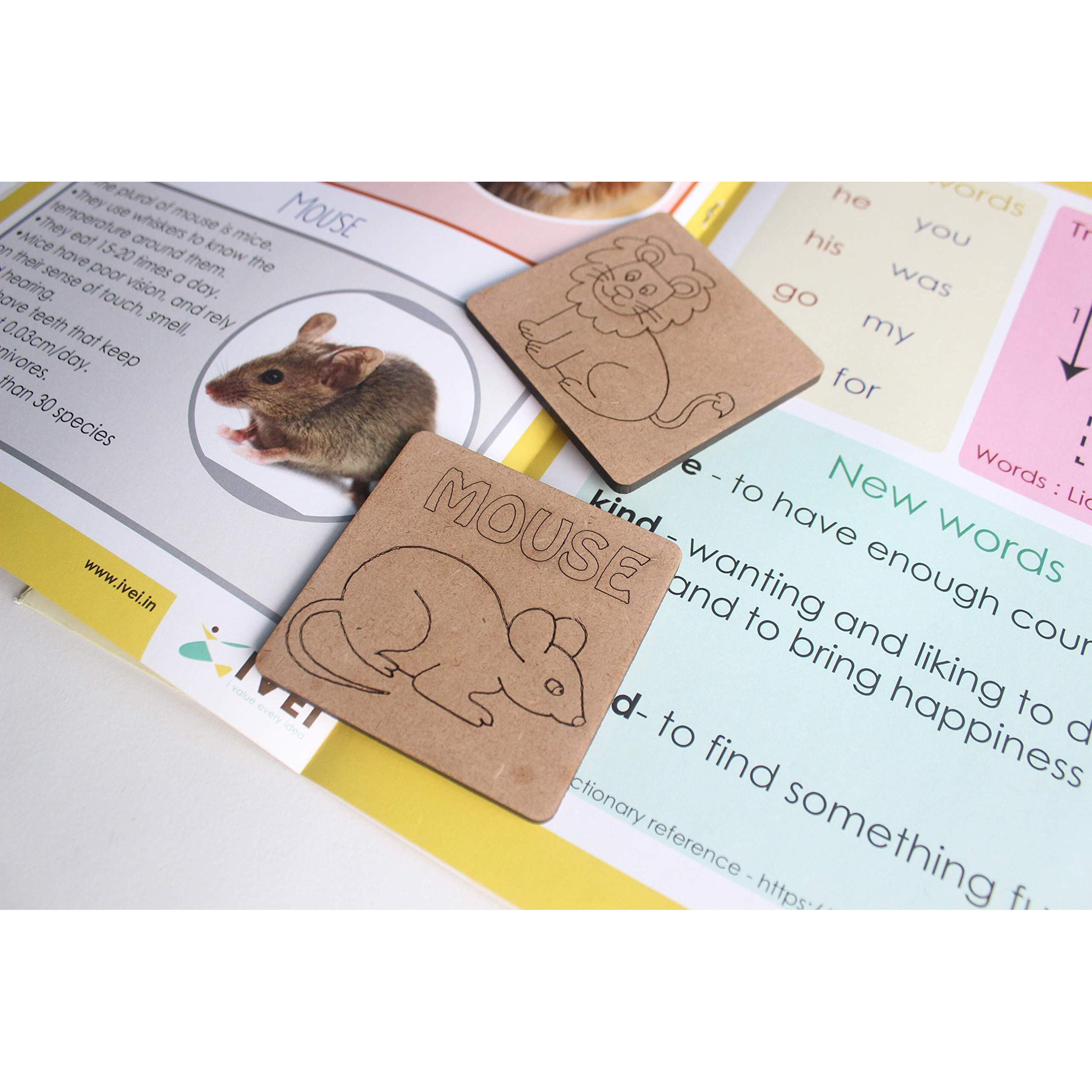 Ivei Panchatantra Kids Learning Book - Workbook And 2 Diy Magnets Of Panchatantra Story - Colouring Activity Worksheets - Creative Fun Activity And Education For Kids - The Lion And The Mouse ( Age 4 To 7 Years )
