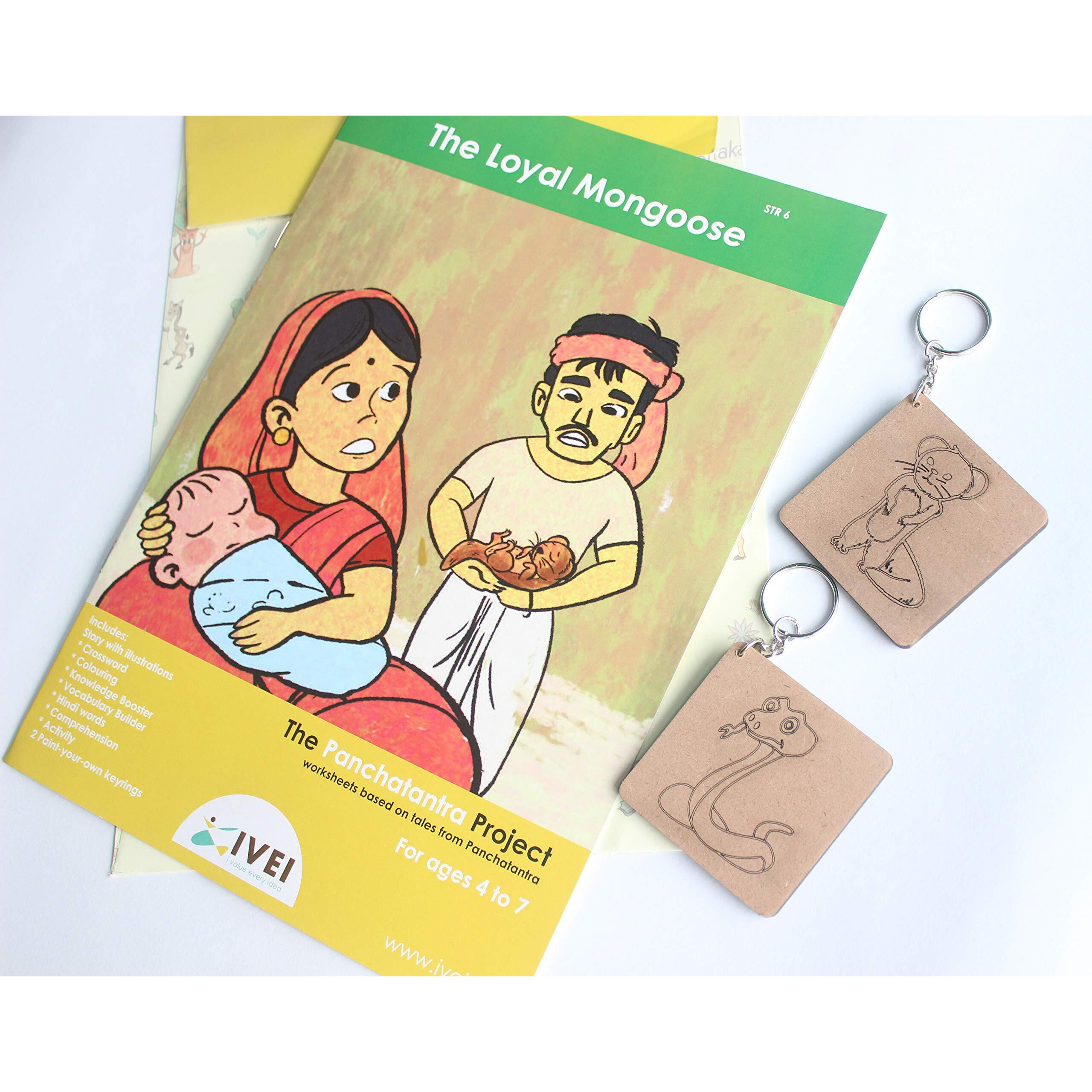 Ivei Panchatantra Workbook & Diy Keychains - The Loyal Mongoose Educational Activity For Kids Ages 4-7