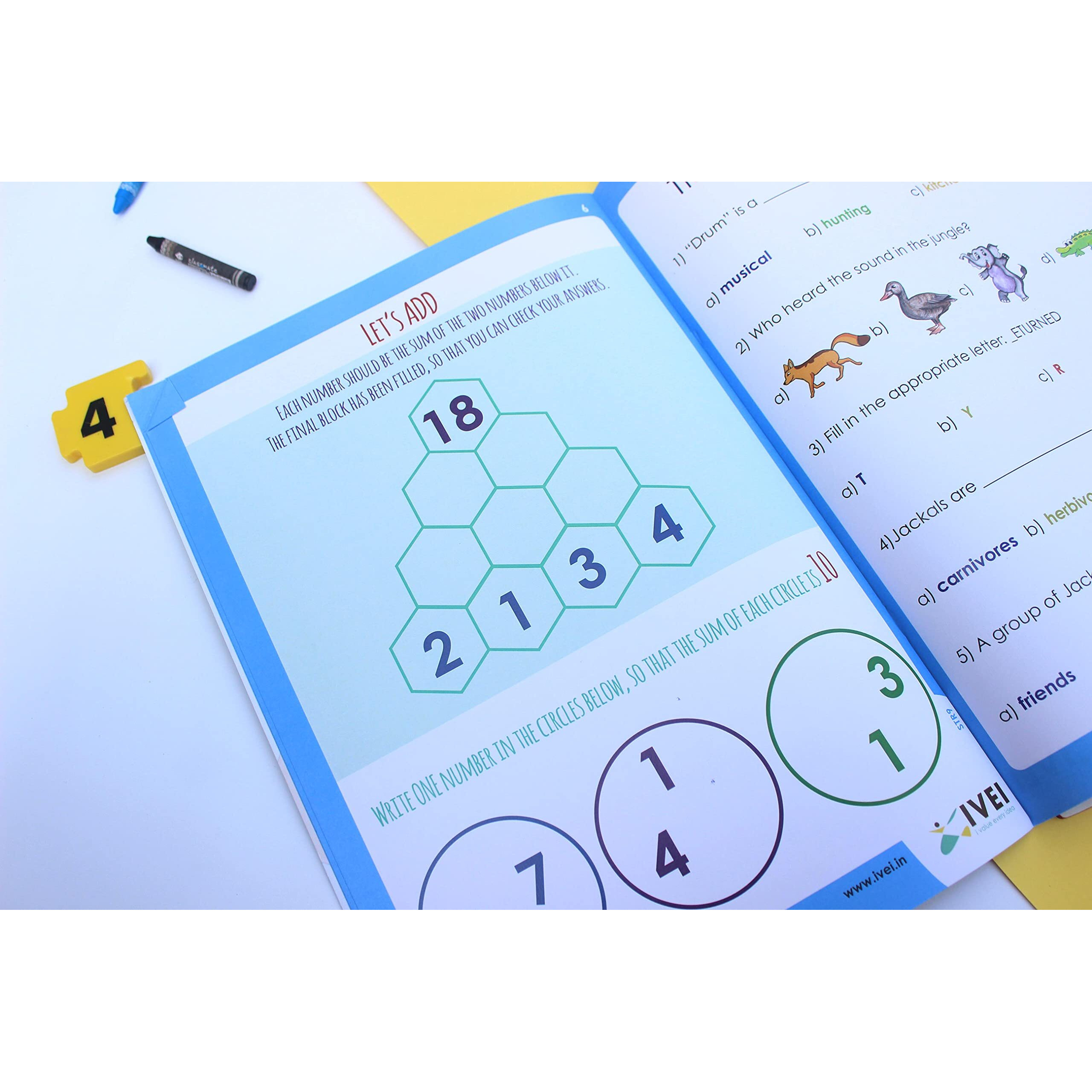 Ivei Panchatantra Kids Learning Book - Workbook And Diy Puzzle Of Panchatantra Story - Colouring Activity Worksheets - Creative Fun Activity And Education For Kids - The Jackal And The Drum ( Age 4 To 7 Years )