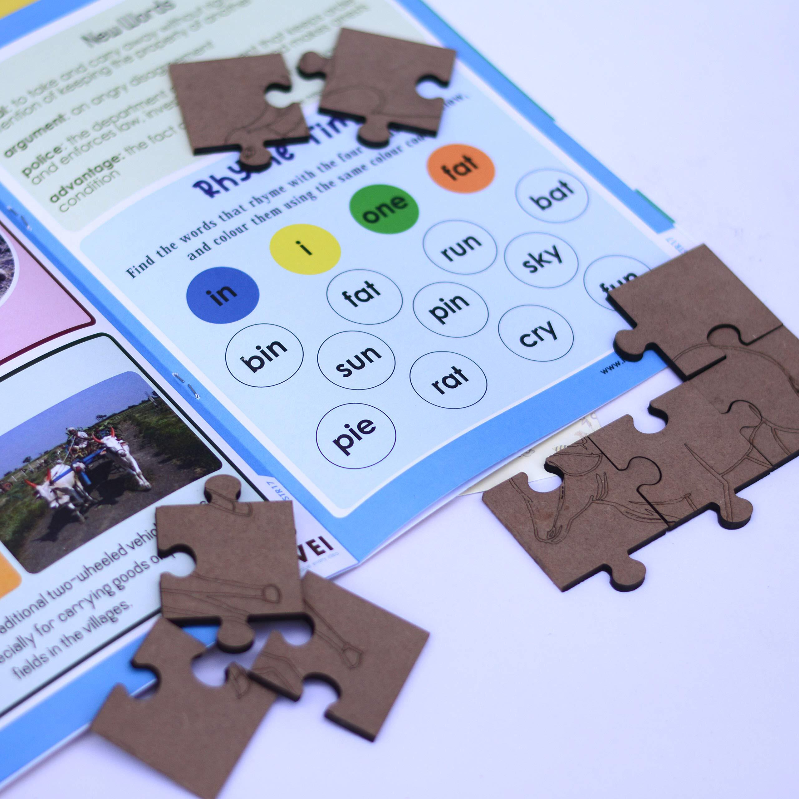 Ivei Panchatantra Kids Learning Book - Workbook And Diy Puzzle Of Panchatantra Story - Colouring Activity Worksheets - Creative Fun Activity And Education For Kids - The Farmer And The Two Thieves ( Age 4 To 7 Years )