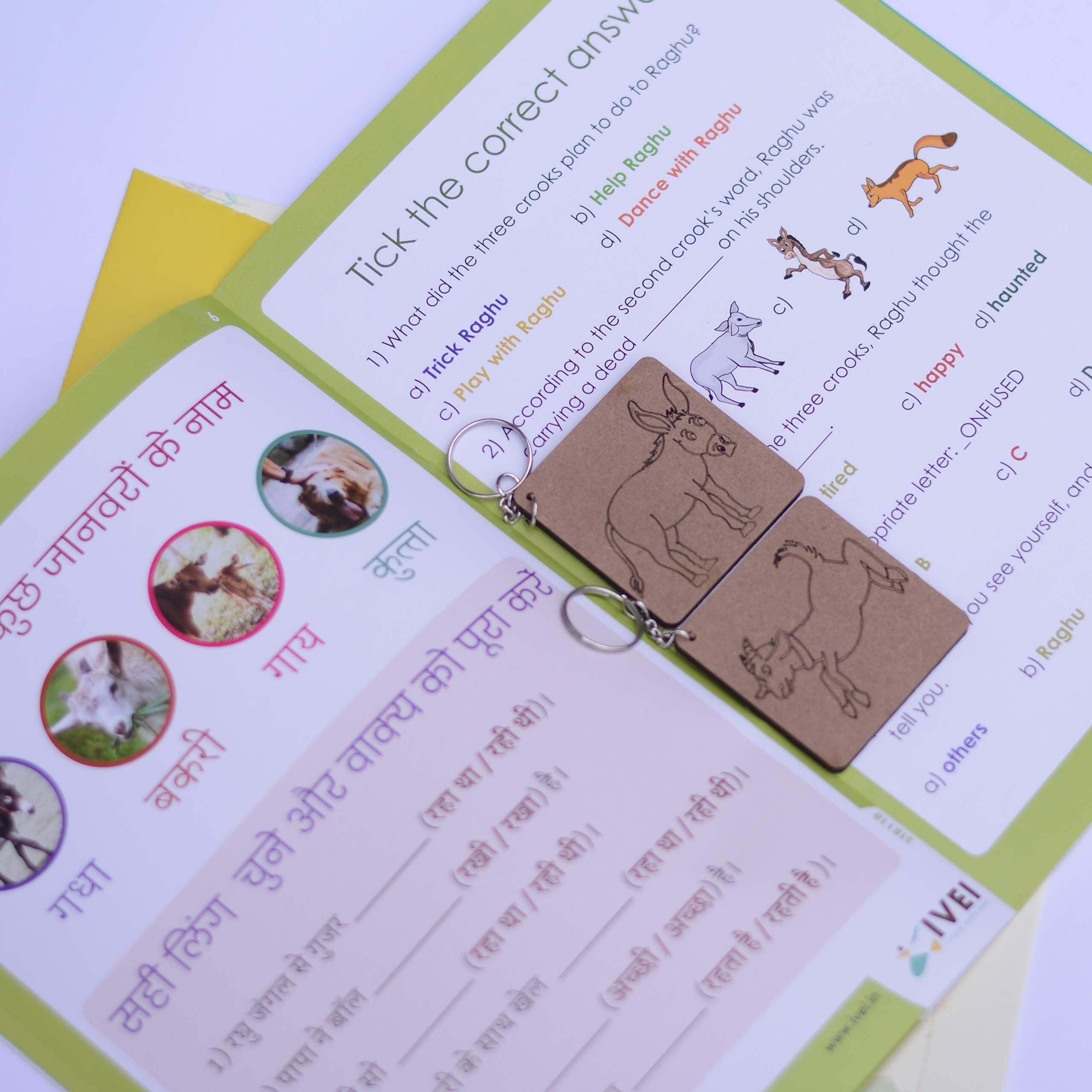 Ivei Panchatantra Workbook & Diy Keychains - The Three Crooks Learning Activity For Kids Ages 4-7