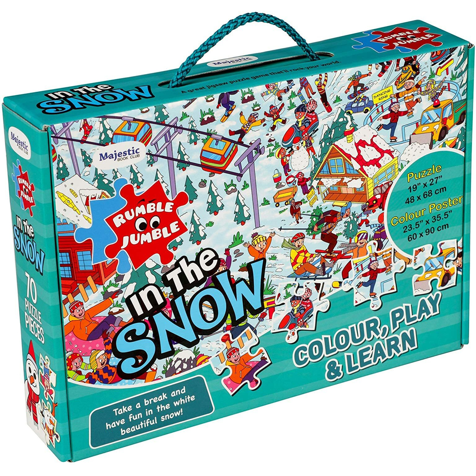 The Book Tree In The Snow Fun And Educational Floor Puzzle By Majestic Book Club, Package Includes A Big Size Colouring Poster And Jigsaw Puzzle Packed In A Beautiful Box