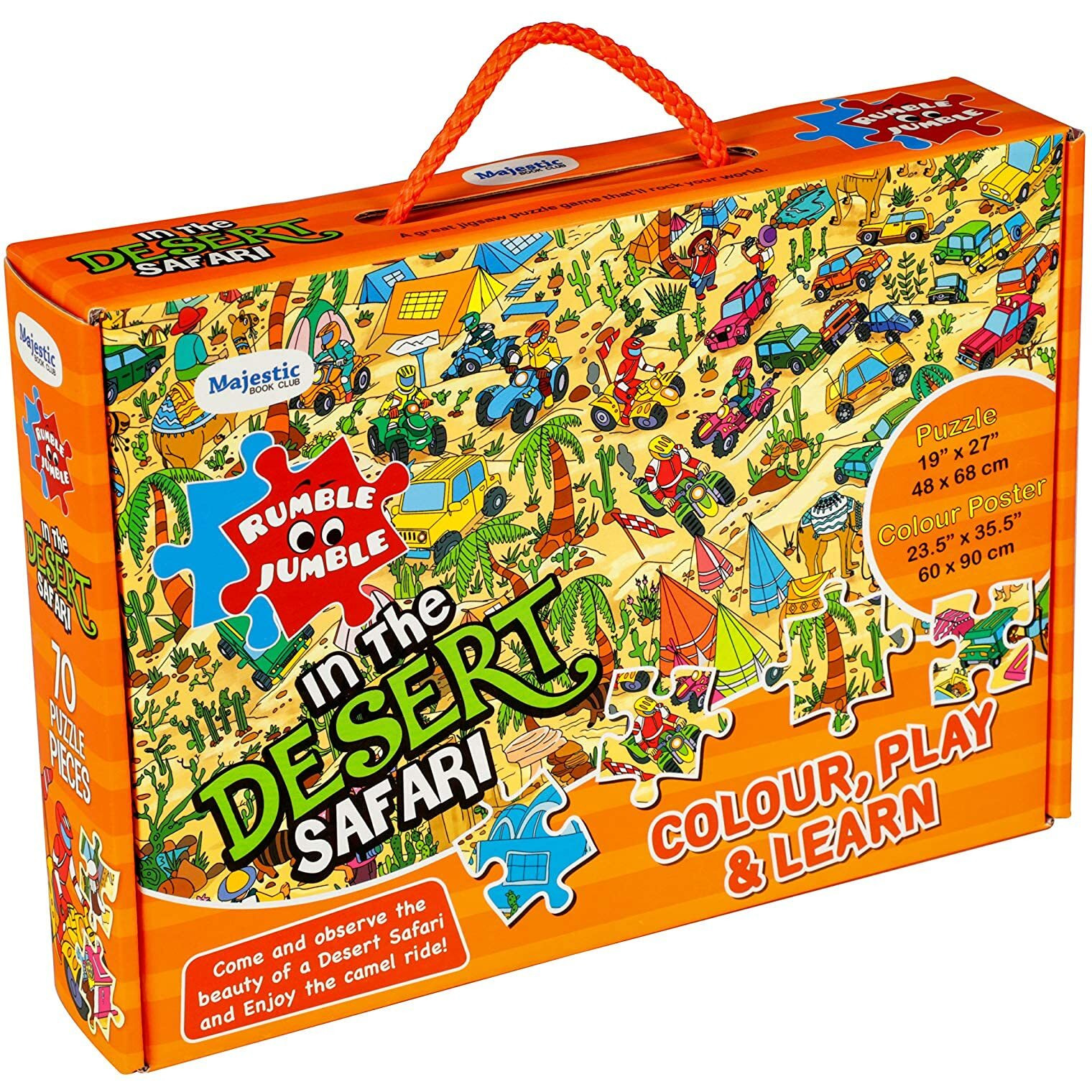 The Book Tree In The Desert Safari Fun And Educational Floor Puzzle By Majestic Book Club, Package Includes A Big Size Colouring Poster And Jigsaw Puzzle Packed In A Beautiful Box