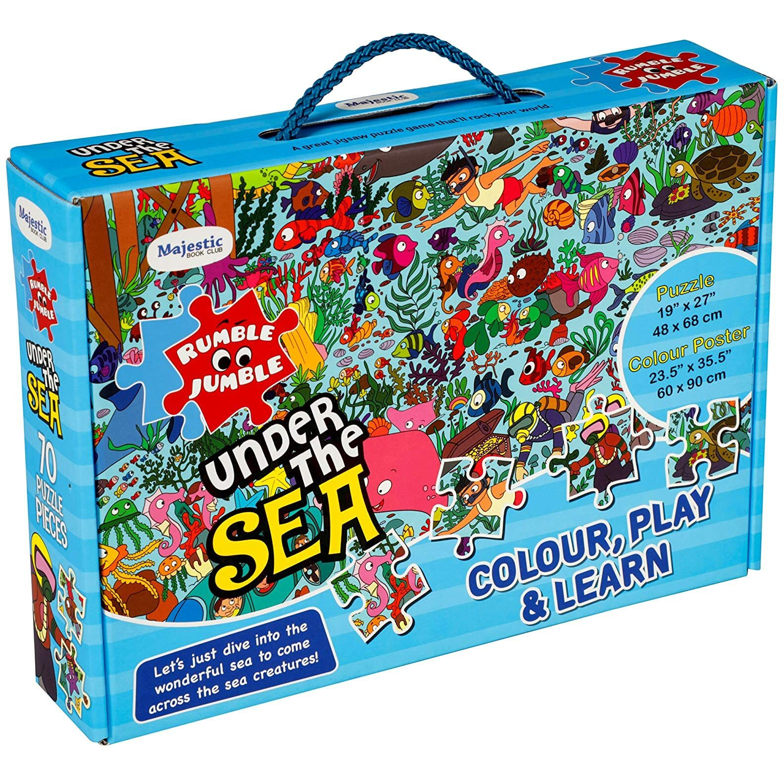 The Book Tree Under The Sea Fun And Educational Floor Puzzle By Majestic Book Club, Package Includes A Big Size Colouring Poster And Jigsaw Puzzle Packed In A Beautiful Box For Kid