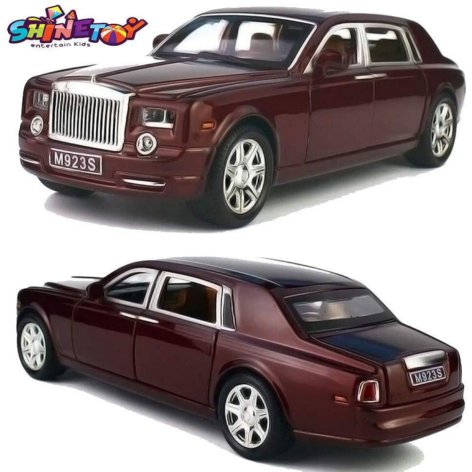 Shinetoy Entertain Kids Entertain Kids 124 Die Cast Rollsroyce Phantom Metal Car, 8 Inches, Car Collection Toy For Boy Decoration, Open Door With Light And Music Black (Black)