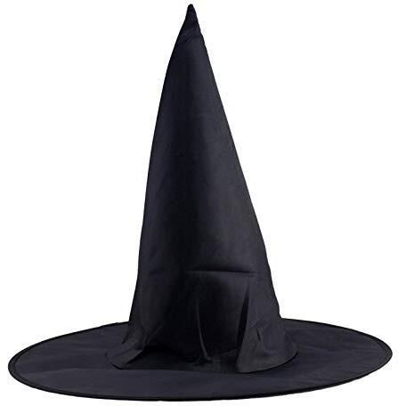 Kaku Fancy Dresses Black Witch Hat For Girls | Black Witch Hat For Halloween Party Prop - Pack Of 3