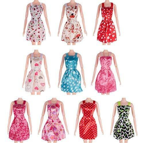 Idream Doll Accessories Set  12 Beautiful Cloth & Lace Dresses And 12 Pairs Of Shoes, Perfect For Doll Dress-Up, Creative Play, And A Wonderful Gift For Doll Lovers