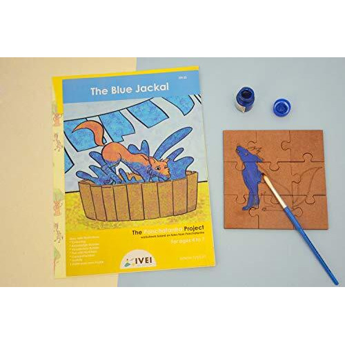 Ivei Panchatantra Kids Learning Book - Workbook And Diy Puzzle Of Panchatantra Story - Colouring Activity Worksheets - Creative Fun Activity And Education For Kids - The Blue Jackal - Age 4 To 7 Years
